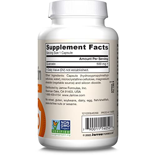 Jarrow Formulas Quercetin 500mg Capsules - 200 Veggie Caps - Supports Antioxidant Status, Cardiovascular Health & Immune Health - 200 Servings - Image 2