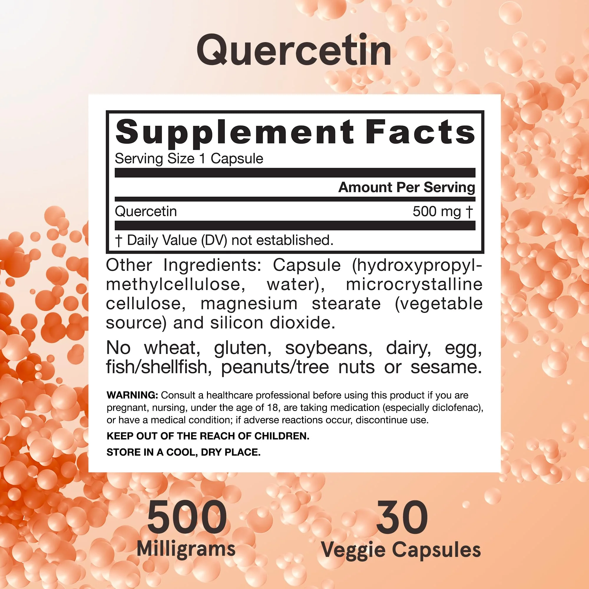 Jarrow Formulas Quercetin 500mg Capsules - 30 Veggie Caps - Supports Antioxidant Status, Cardiovascular Health & Immune Health - 30 Servings - Image 6