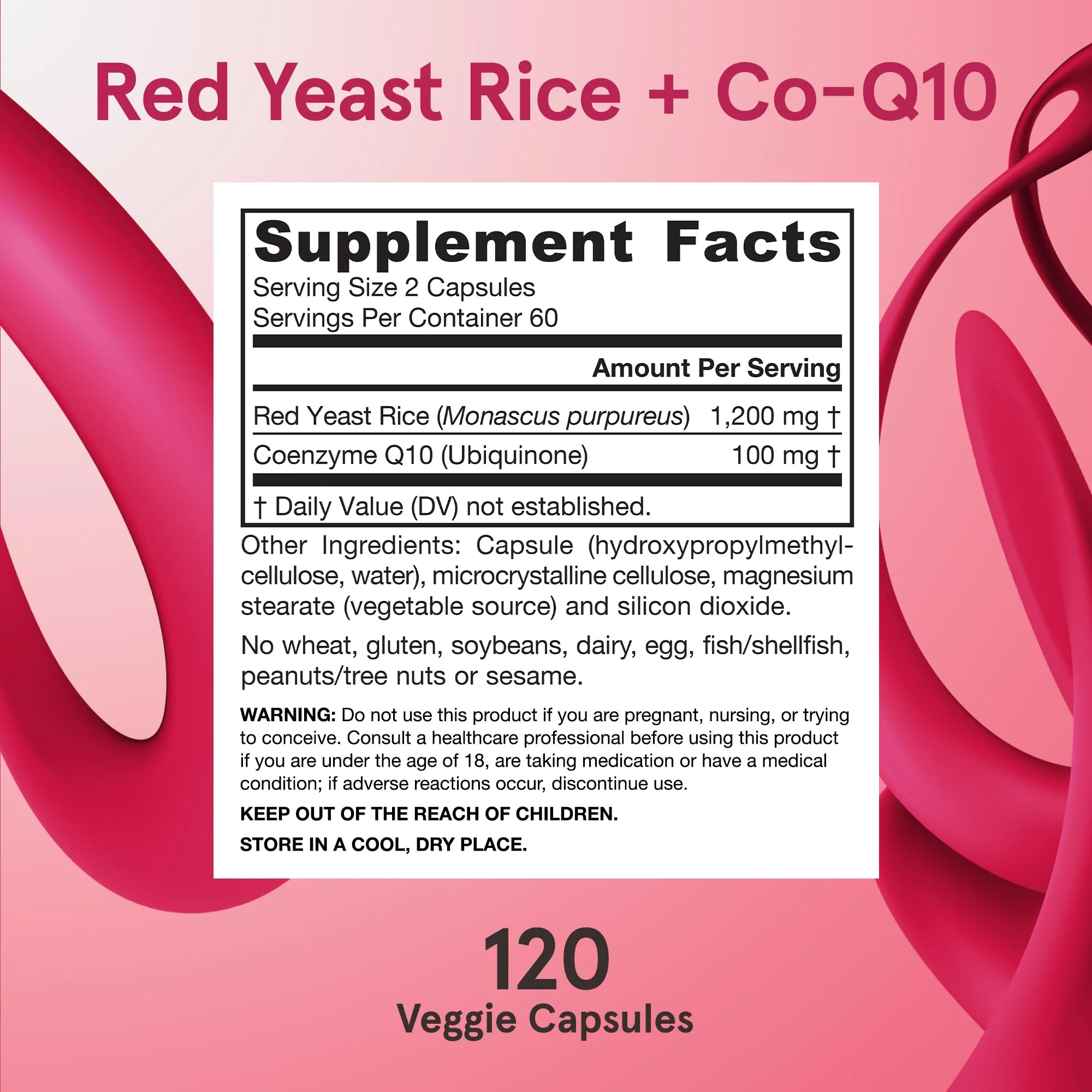Jarrow Formulas Red Yeast Rice 1200 mg & CoQ10 100 mg Per Serving - 120 Veggie Caps, 60 Servings - Herbal Heart Health Dietary Supplement - Supports Cardiovascular & Cellular Health - Vegan - Image 5