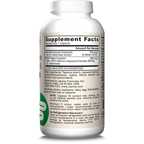Jarrow Formulas Saccharomyces Boulardii + MOS Probiotics for Digestive Health and Intestinal Tract Support - 5 Billion CFU Per Serving - 90 Delayed Release Caps - Probiotic + Prebiotic - 90 Servings - Image 2