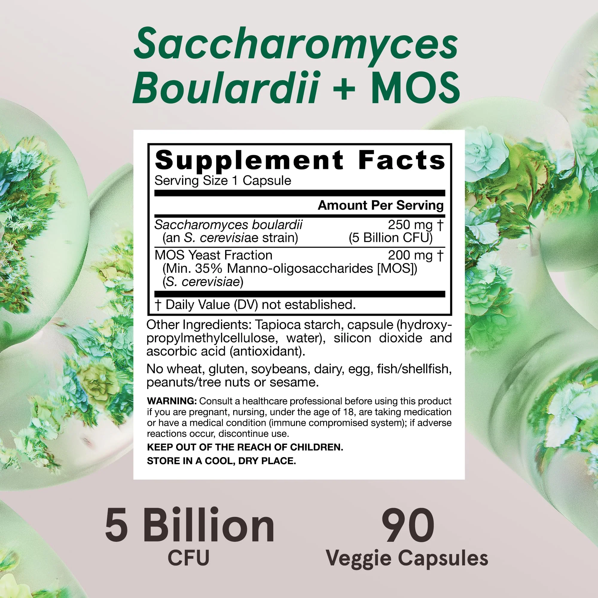 Jarrow Formulas Saccharomyces Boulardii + MOS Probiotics for Digestive Health and Intestinal Tract Support - 5 Billion CFU Per Serving - 90 Delayed Release Caps - Probiotic + Prebiotic - 90 Servings - Image 6