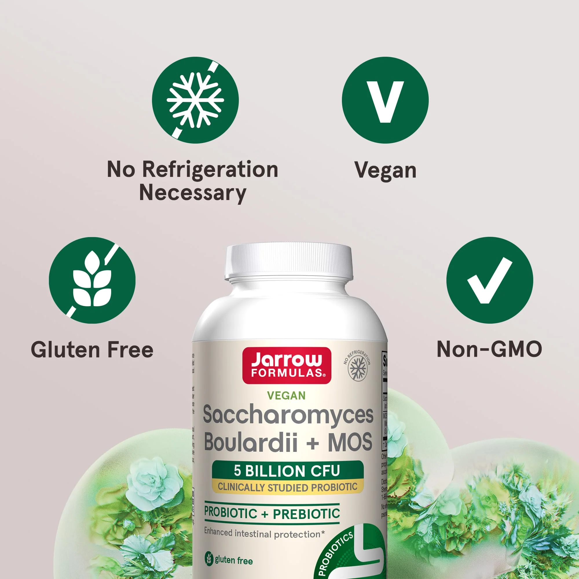 Jarrow Formulas Saccharomyces Boulardii + MOS Probiotics for Digestive Health and Intestinal Tract Support - 5 Billion CFU Per Serving - 90 Delayed Release Caps - Probiotic + Prebiotic - 90 Servings - Image 7