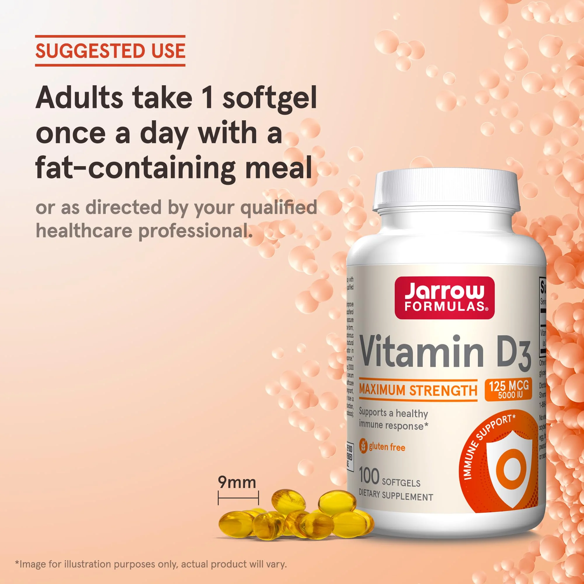 Jarrow Formulas Vitamin D3 125 mcg (5000 IU) - 100 Servings (Softgels) - Bone Health, Immune Support & Calcium Metabolism Support - Vitamin D Supplement - D3 Vitamins - 5000 IU Vitamin D - Gluten Free - Image 7