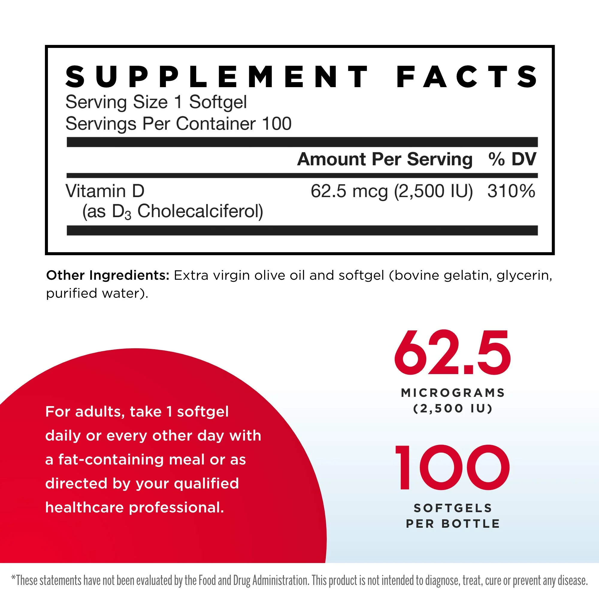 Jarrow Formulas Vitamin D3 2500 IU - 100 Softgels, Pack of 2 - Bone Health, Immune Function & Calcium Metabolism Support - 200 Total Servings - Image 8