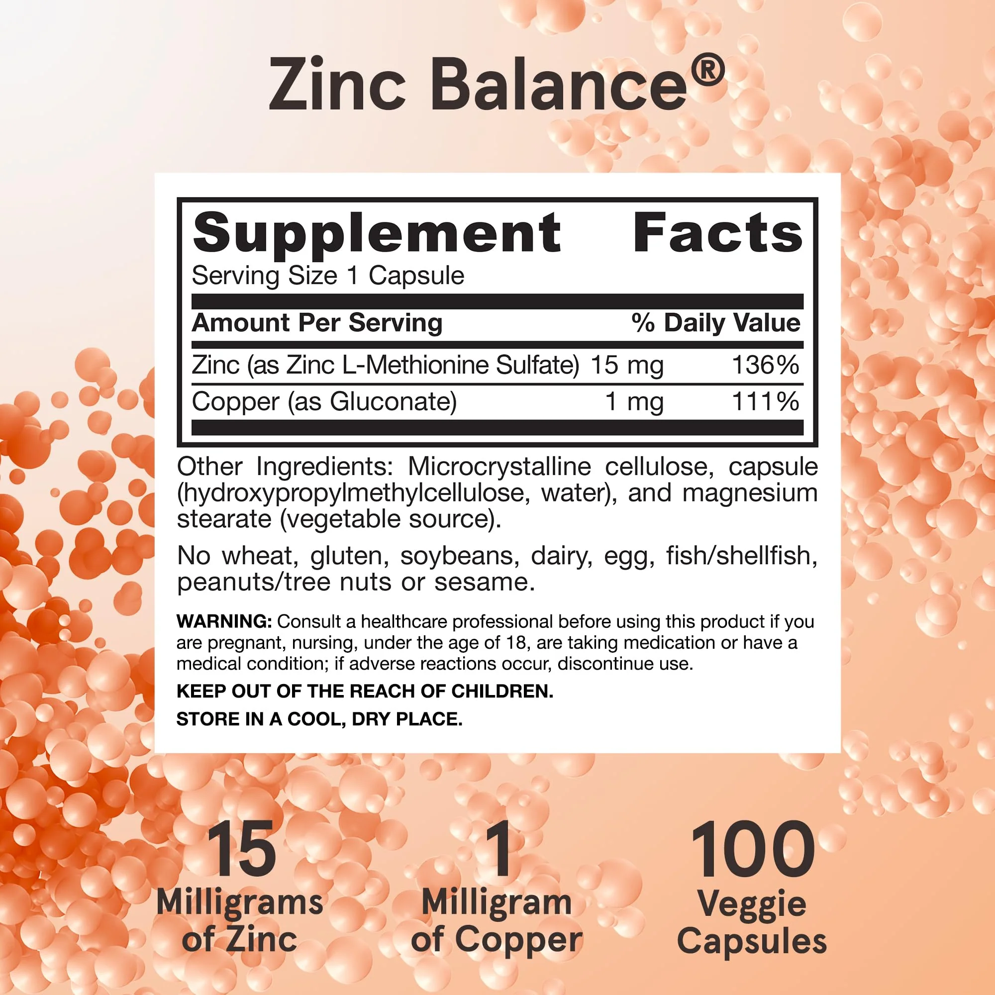 Jarrow Formulas Zinc Balance 15 mg - 100 Servings (Veggie Caps) - Zinc with Copper - Essential Minerals for Immune System Support - Immune Support Supplement - Gluten Free Copper Supplement, Vegan - Image 6