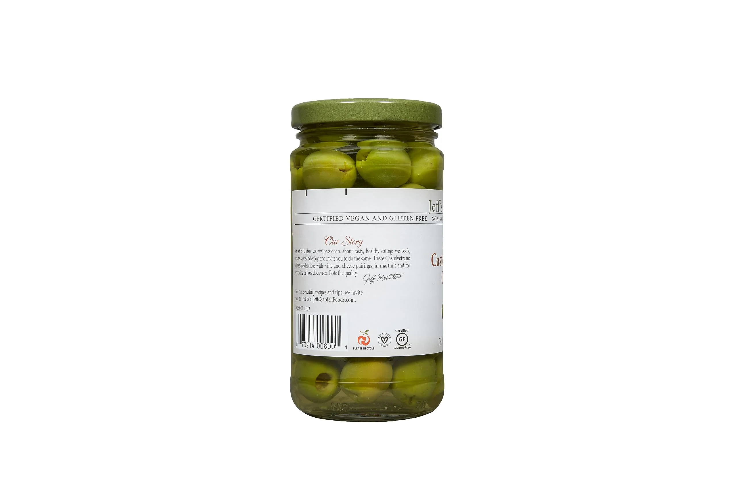 Jeff's Garden Whole Castelvetrano Olives | Non-GMO, Gluten Free, Keto, Vegan | 7.5 Ounce Drained Weight Jar (Pack of 6) - Image 2