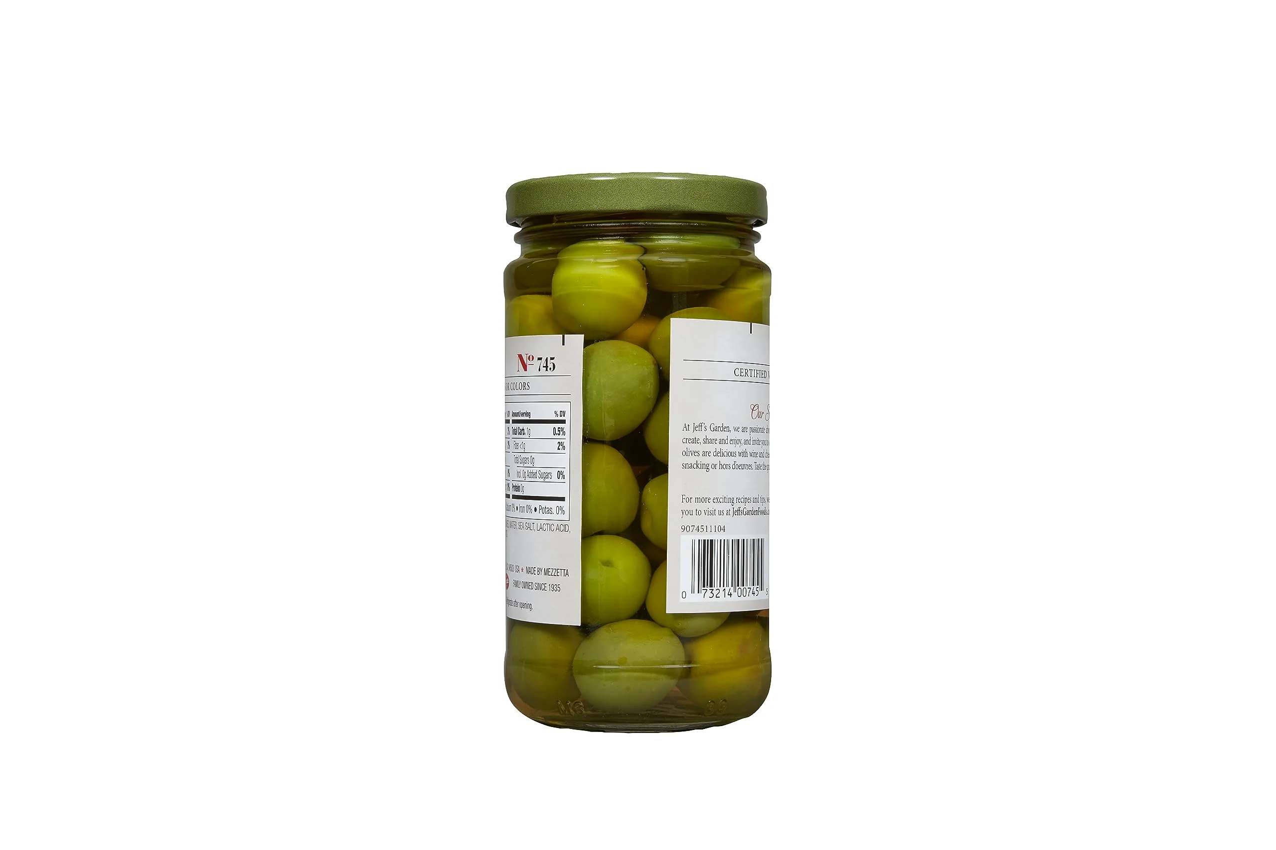 Jeff's Garden Whole Castelvetrano Olives | Non-GMO, Gluten Free, Keto, Vegan | 7.5 Ounce Drained Weight Jar (Pack of 6) - Image 3
