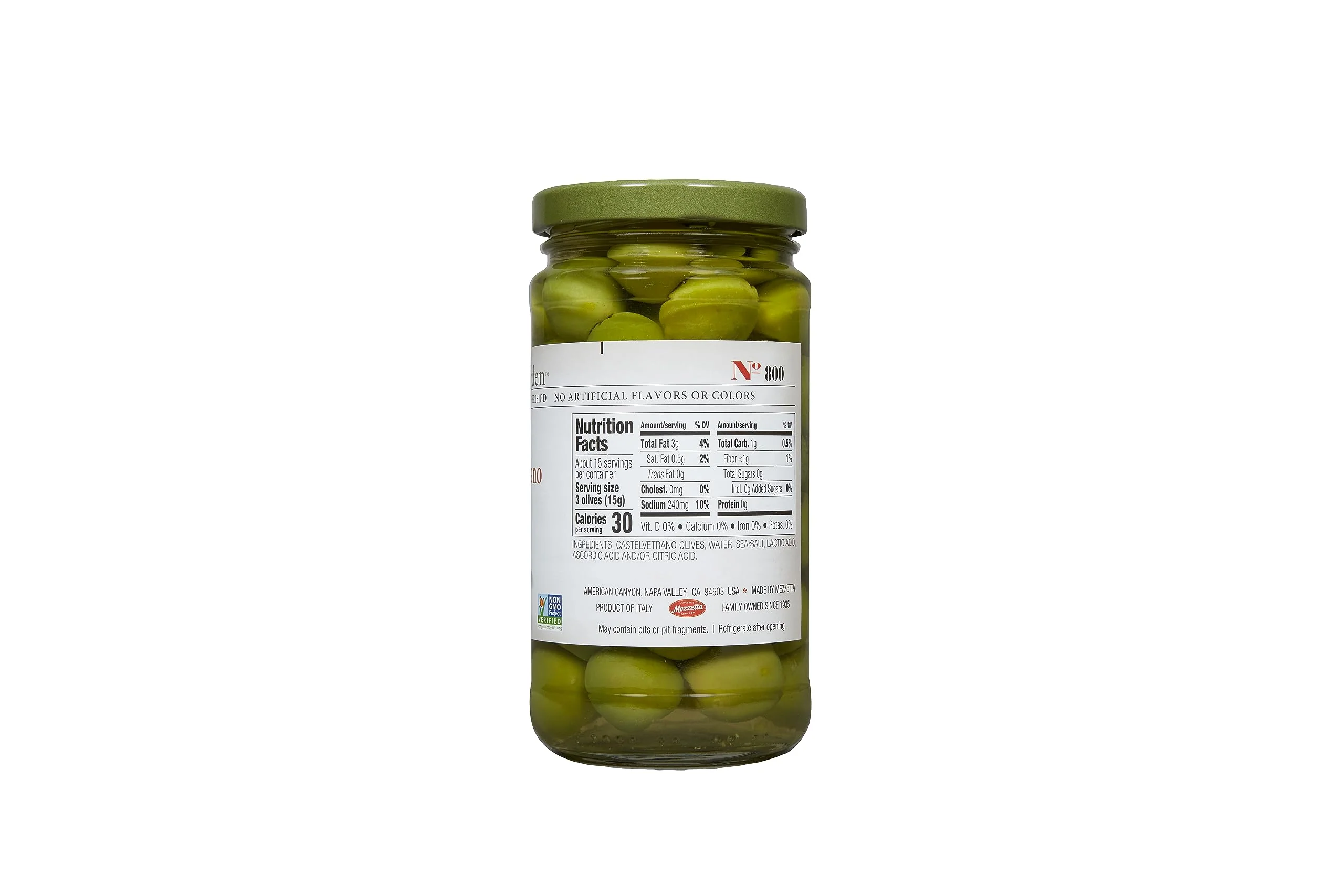 Jeff's Garden Whole Castelvetrano Olives | Non-GMO, Gluten Free, Keto, Vegan | 7.5 Ounce Drained Weight Jar (Pack of 6) - Image 4