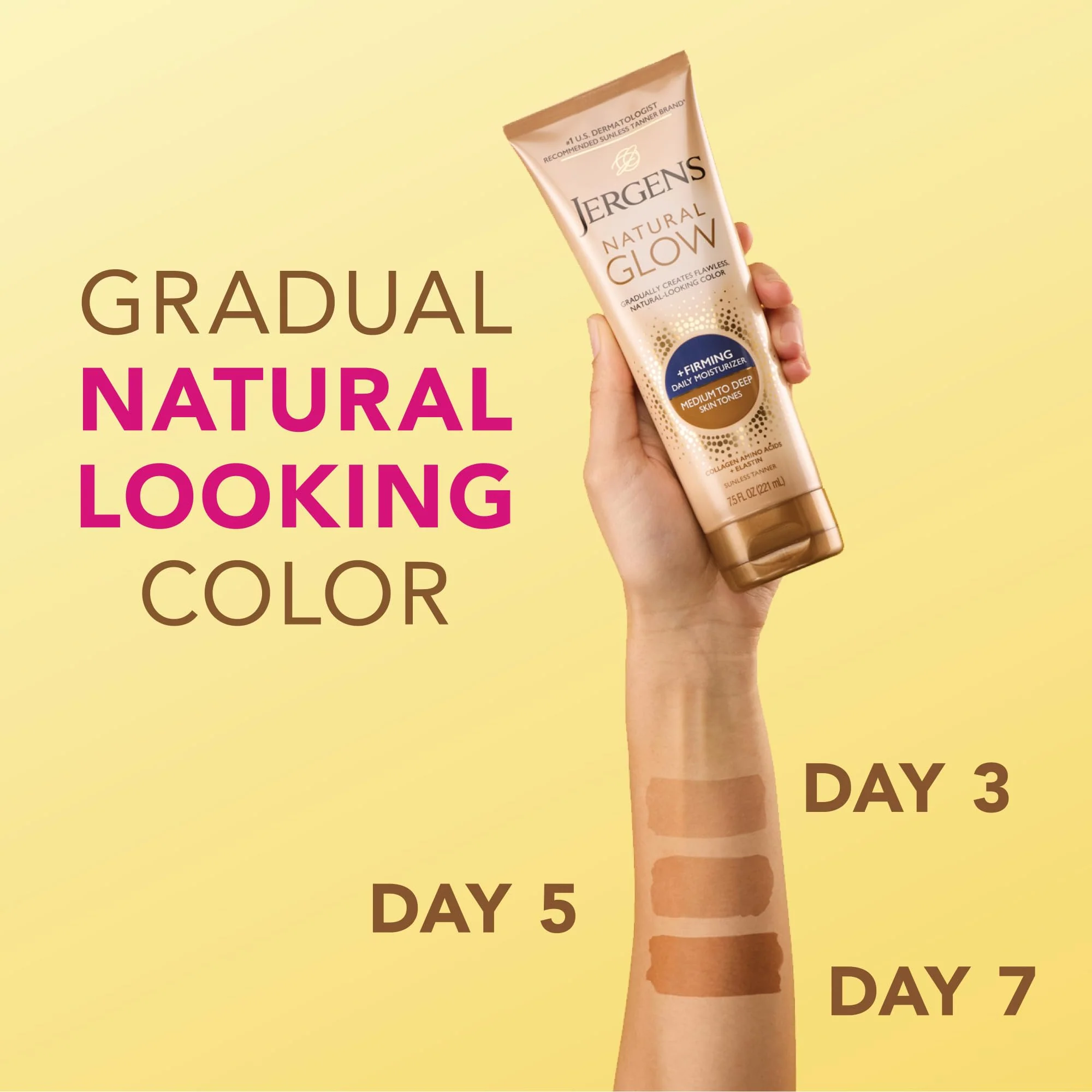 Jergens Natural Glow + Firming Daily Moisturizer Medium to Tan Skin Tones 7.5oz - Image 11