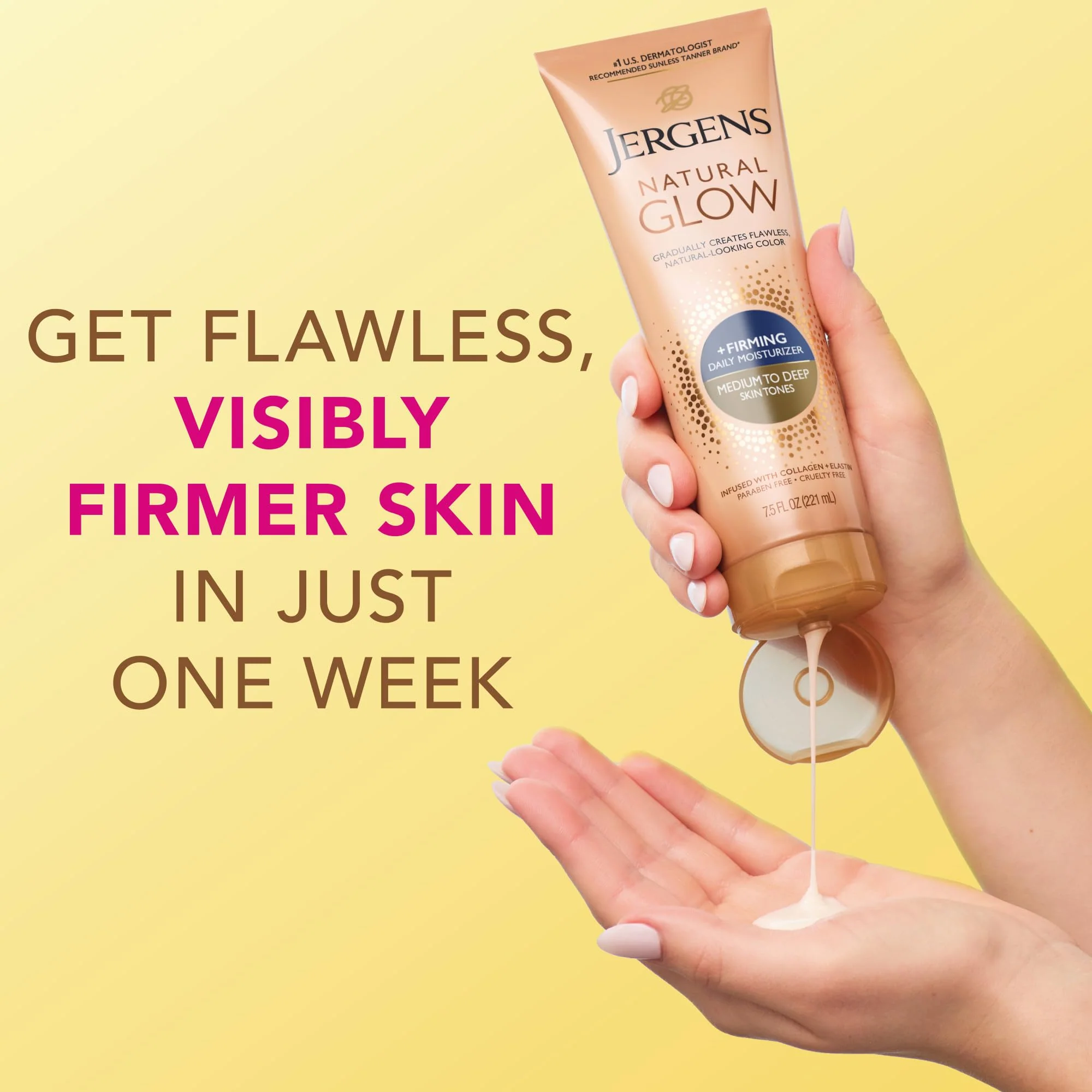Jergens Natural Glow + Firming Daily Moisturizer Medium to Tan Skin Tones 7.5oz - Image 9