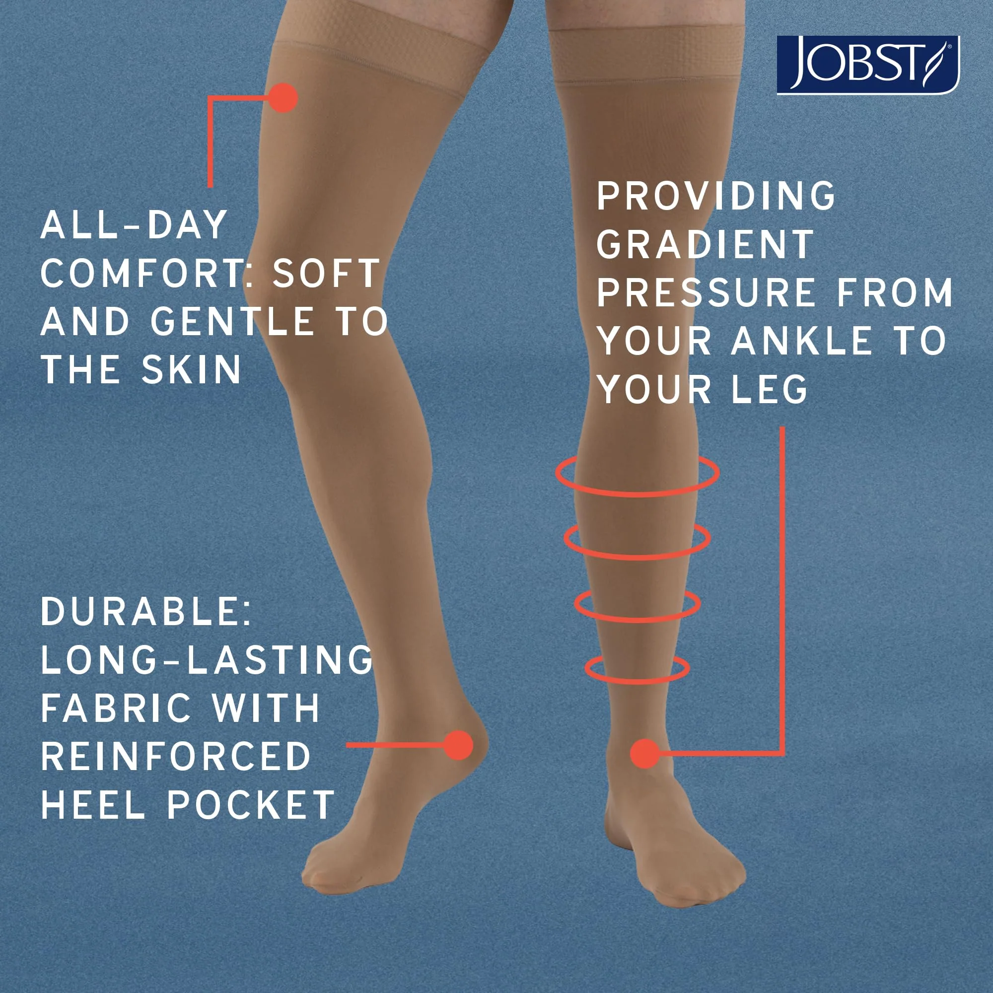 Jobst Relief Compression Stocking Knee High Beige Large 1 Ct - Image 3