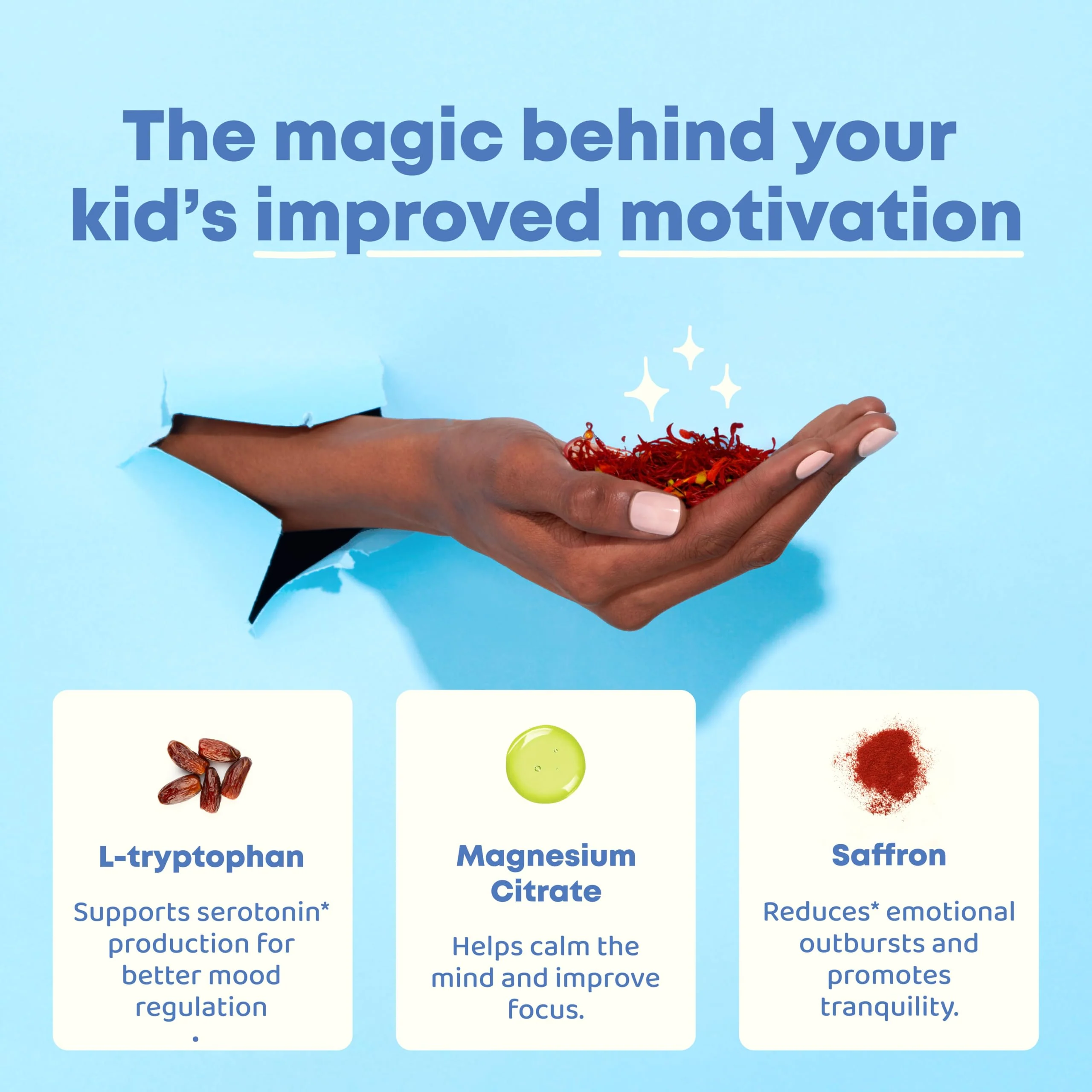 JoySpring Mood Magic for Kids – Natural Mood Support Pixie Sticks Candy with Saffron Extract, Magnesium Citrate & Vitamin D3 | Sugar-Free Powder Drink or Candy | 25 Servings | 4+ Years - Image 6