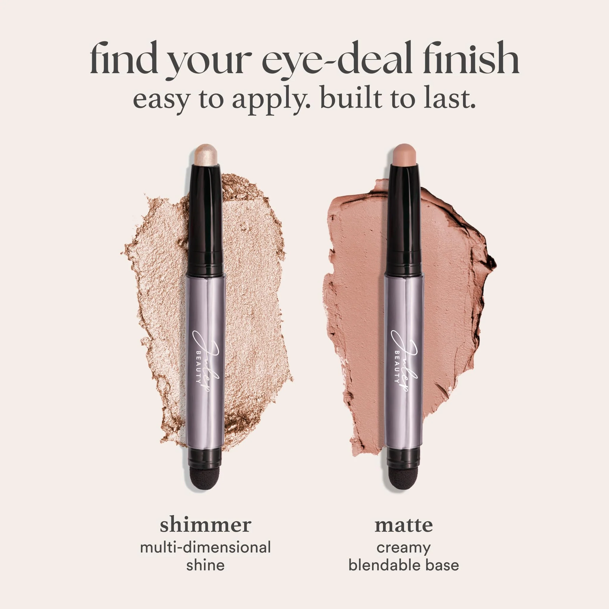 Julep Eyeshadow 101 Cream-to-Powder Waterproof Shadow Stick – Clove Shimmer – Long-Lasting, Crease-Proof, Peach Brown Shimmer Cream Eyeshadow with Built-in Smudger - Image 3