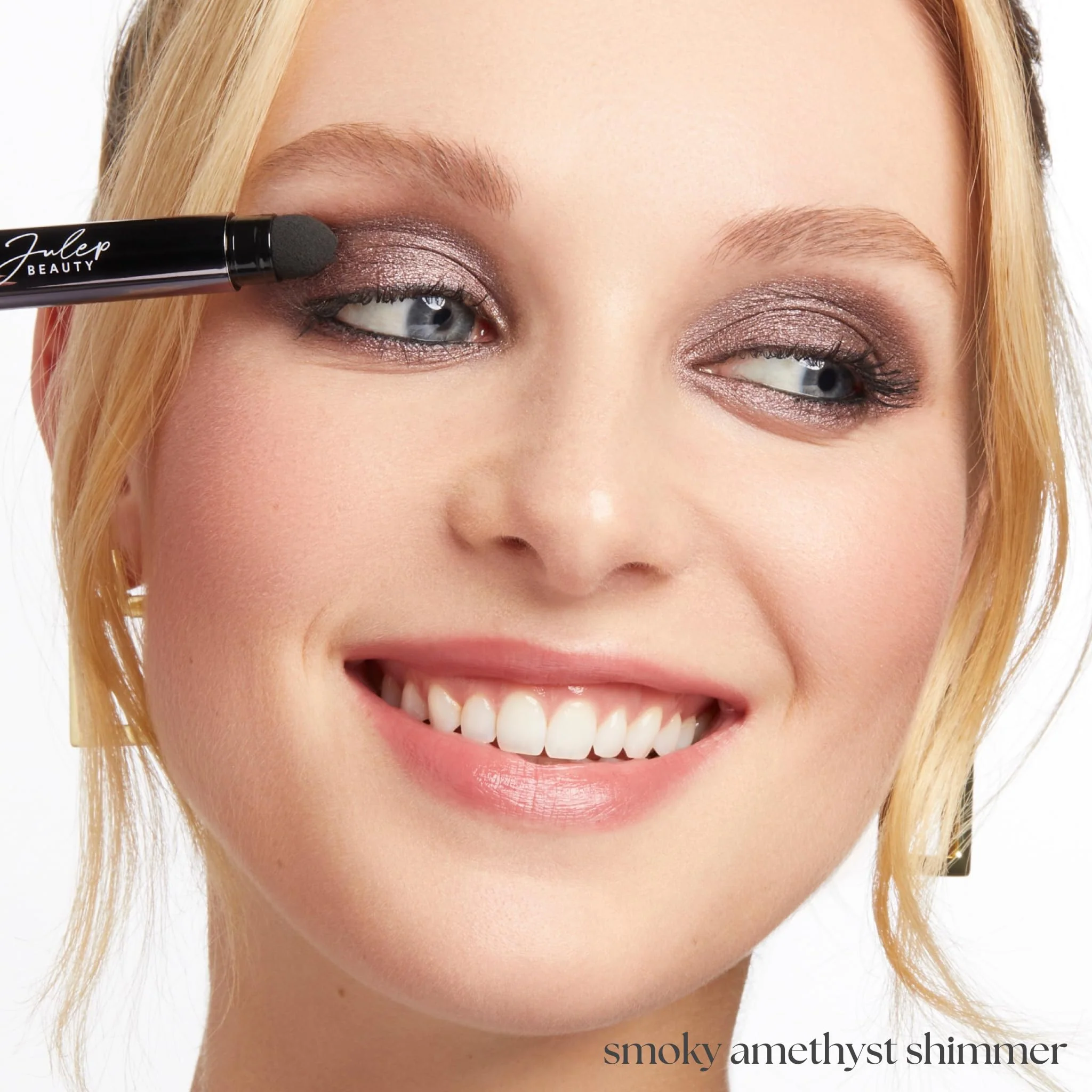 Julep Eyeshadow 101 Cream-to-Powder Waterproof Shadow Stick – Smoky Amethyst Shimmer – Long-Lasting, Crease-Proof, Rich Purple Shimmer Cream Eyeshadow with Built-in Smudger - Image 8