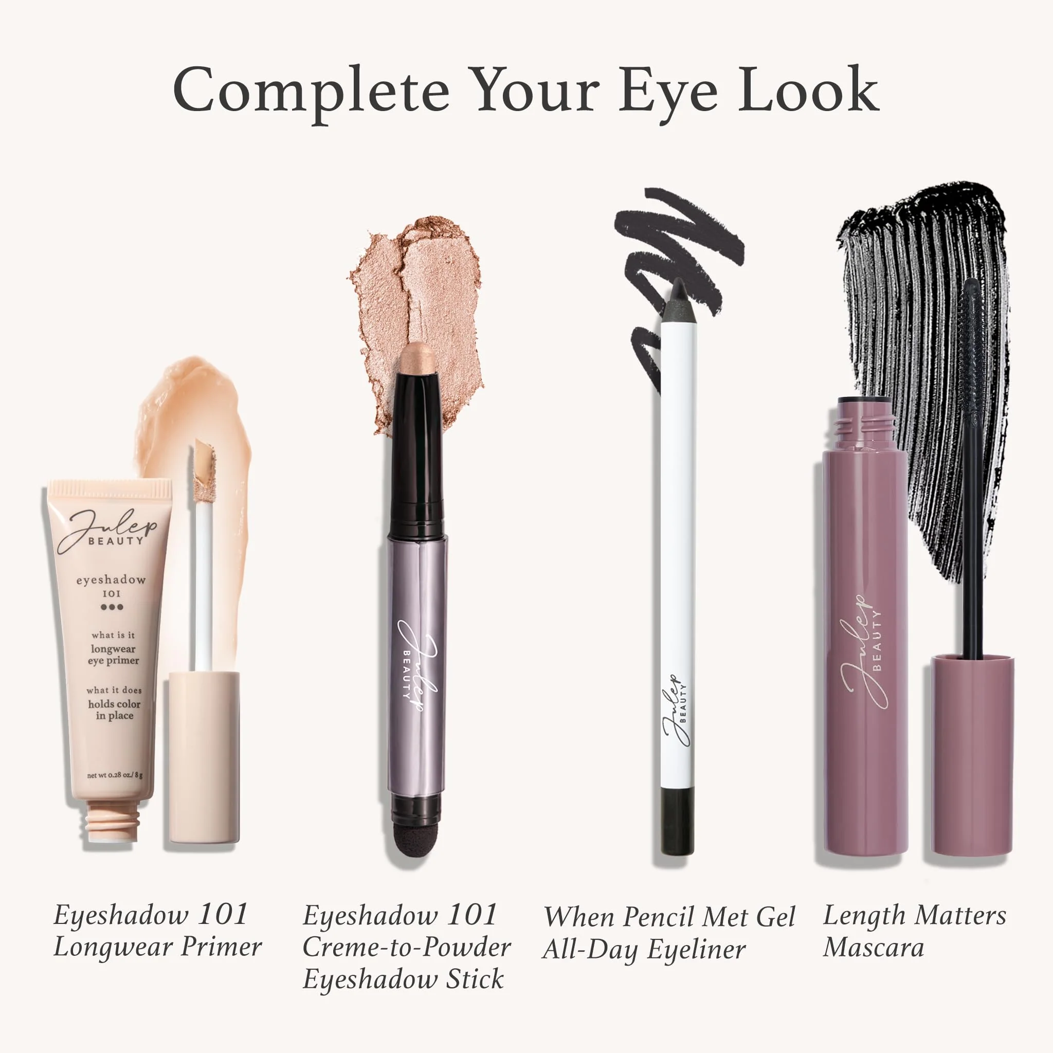 Julep Eyeshadow 101 Crème-to-Powder Waterproof Eyeshadow Stick Duo – Long-Lasting, Crease-Proof, Easy Apply with Built-in Smudger - Sand Shimmer and Smoky Tawny Matte - Image 2