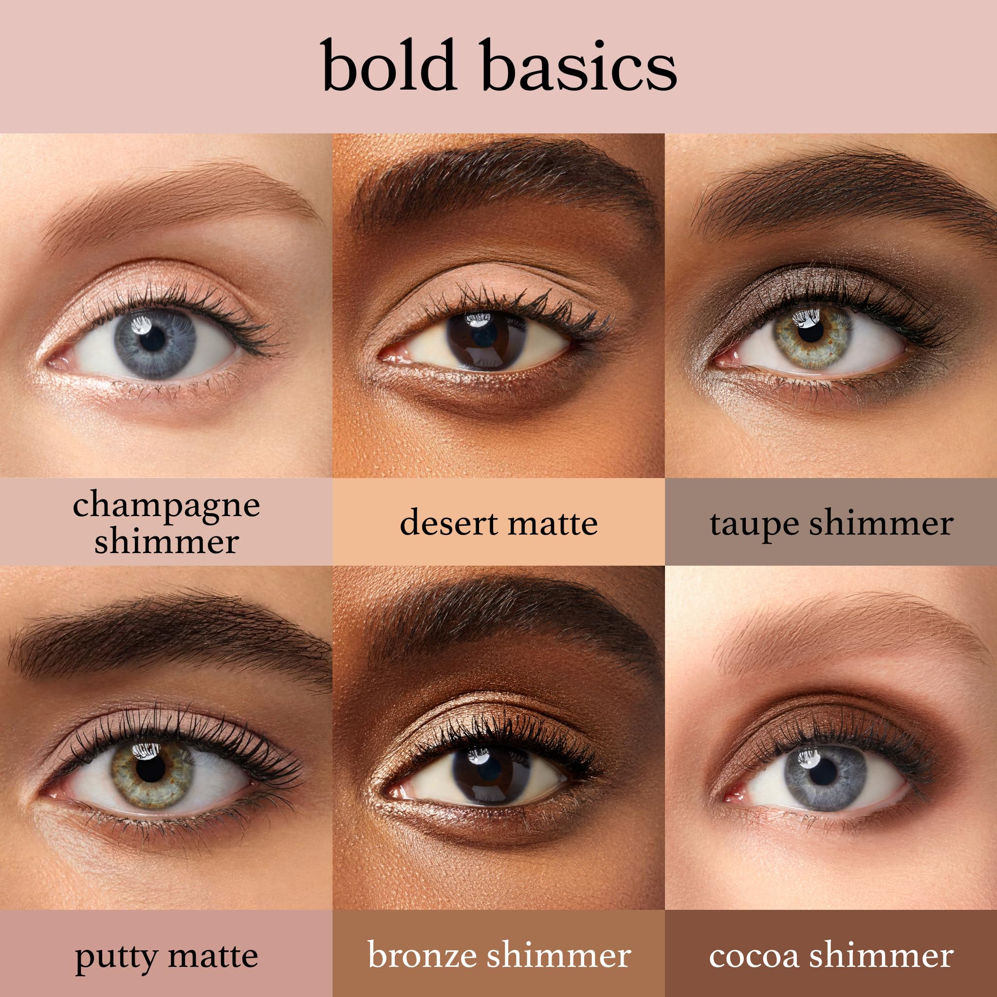 Julep Eyeshadow 101 Neutral Palette Creme-to-Powder 6 Piece Matte & Shimmer Eyeshadow Set, Bold Basics - Image 8