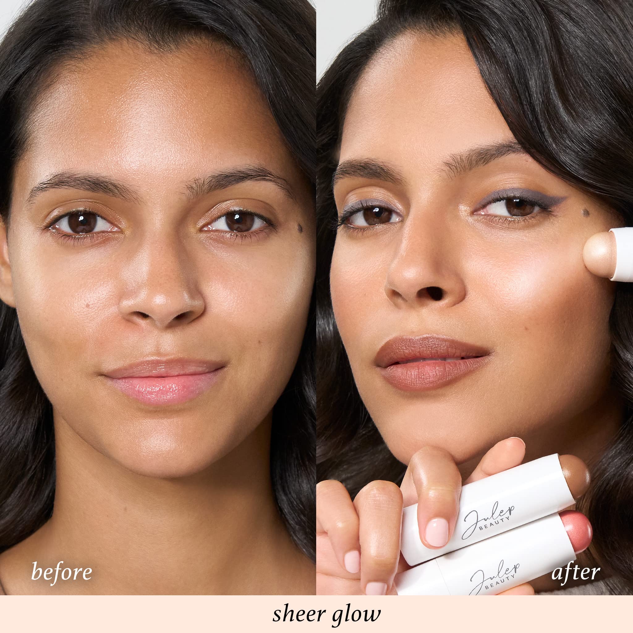 Julep Skip The Brush Cream to Powder Highlighter Stick- Sheer Glow - Blendable and Buildable Color - 2-in-1 Makeup Stick - Image 6