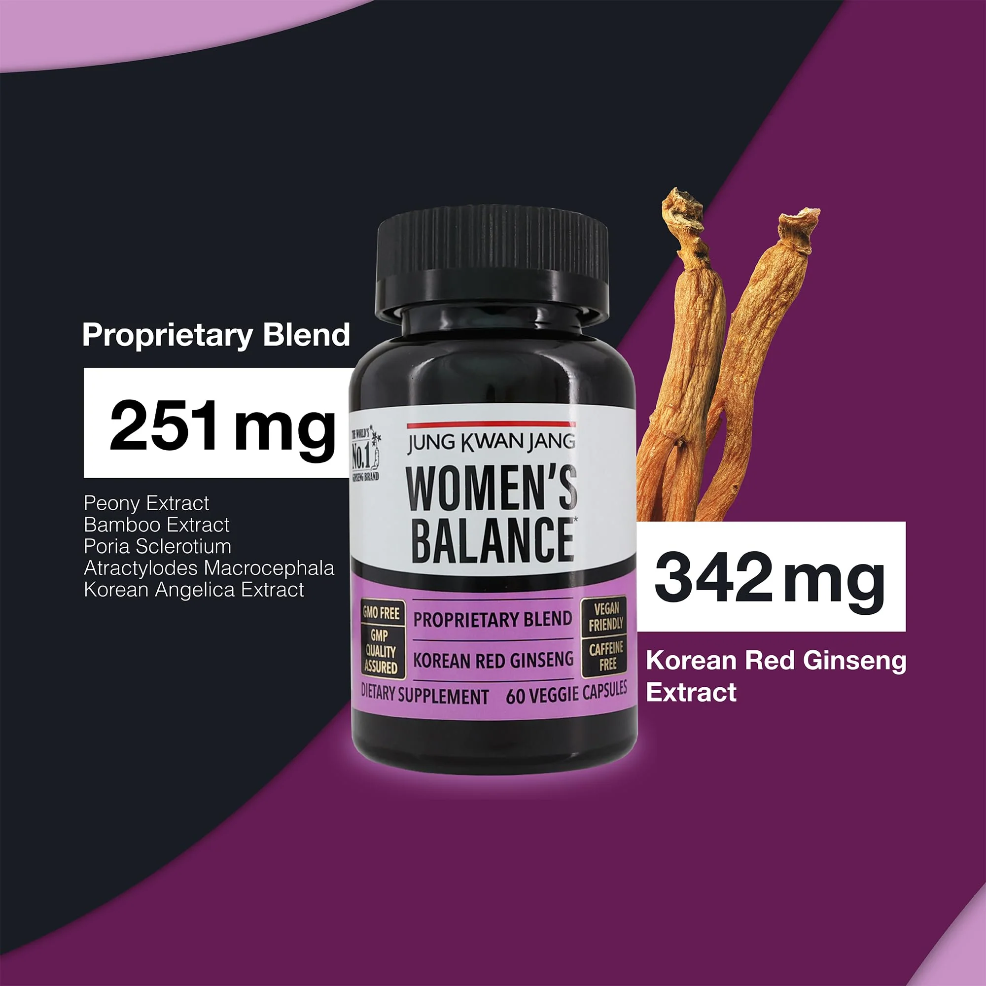 JUNG KWAN JANG Women's Balance with Korean Red Ginseng for Energy Level, Digestive System, and Cognitive Health Supplement, 60 Capsules - Image 4