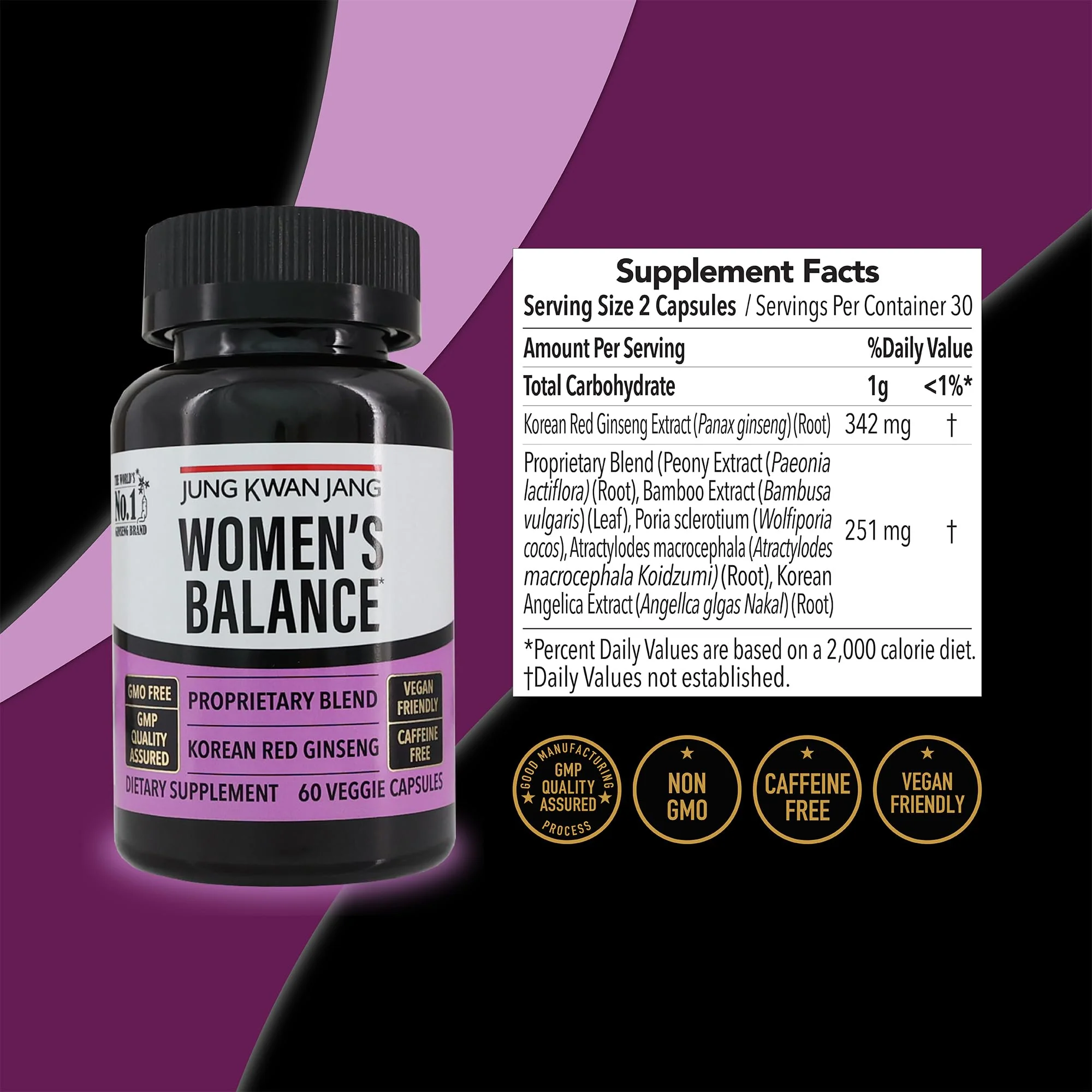 JUNG KWAN JANG Women's Balance with Korean Red Ginseng for Energy Level, Digestive System, and Cognitive Health Supplement, 60 Capsules - Image 6
