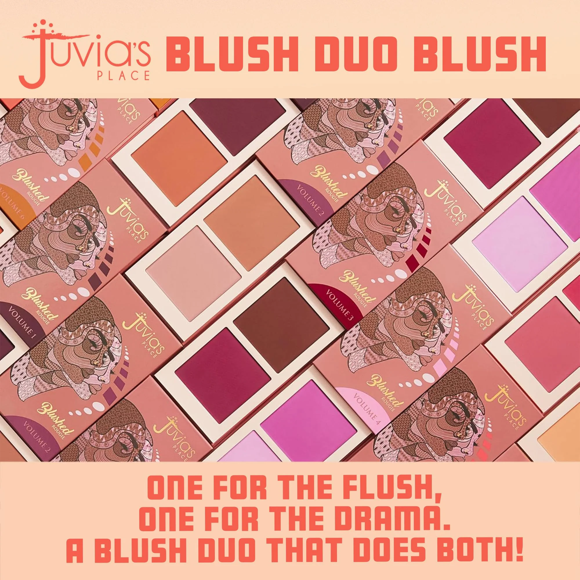 Juvia's Place Blushed Duo Blush Volume6 - Radiant Shimmer Makeup Two Tone Pigmented Buildable Pressed Mineral Powder - Rosy Natural Cheeks Face Glow Highlight Matte Fresh Finish for All Skin Color - Image 3