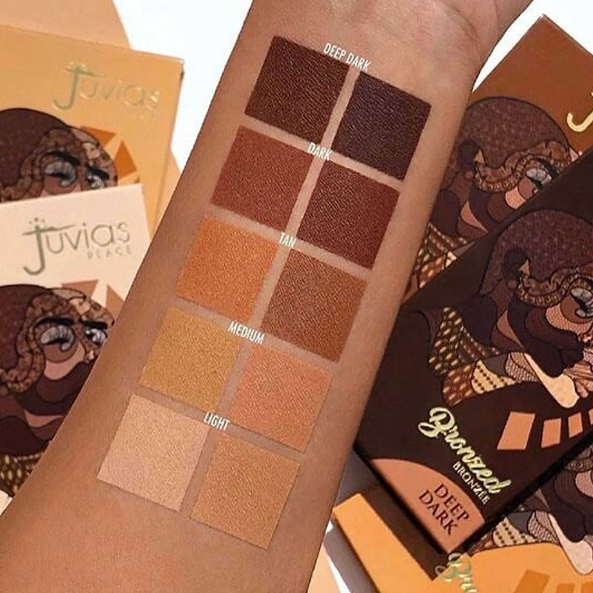 Juvia's Place Bronzed Duo Bronzer Tan - Soft Matte, Contour Powder, Long-Wearing & Buildable Bronzing Powder - Suitable for Tan Skin Tone - Image 4