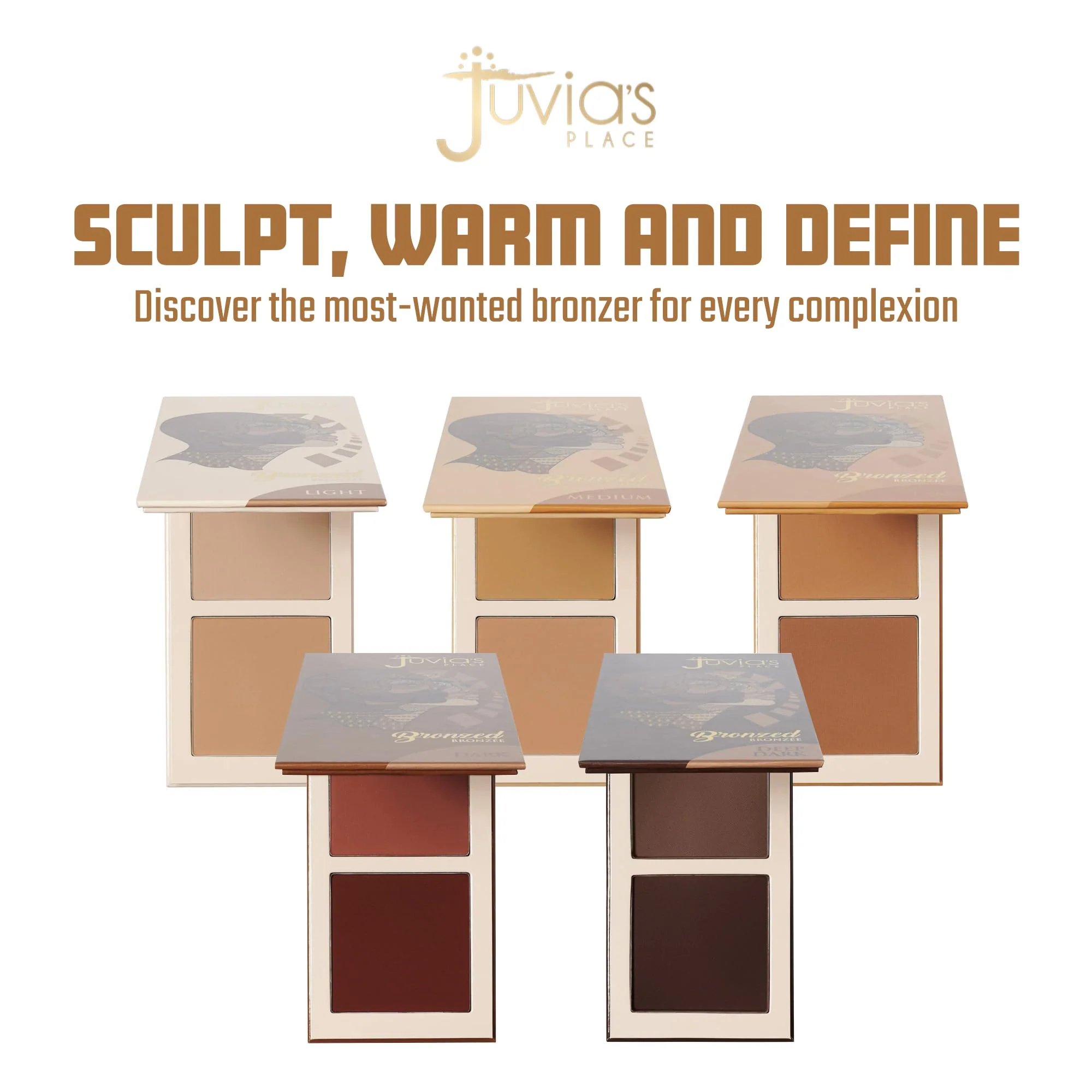 Juvia's Place Bronzed Duo Bronzer Tan - Soft Matte, Contour Powder, Long-Wearing & Buildable Bronzing Powder - Suitable for Tan Skin Tone - Image 7