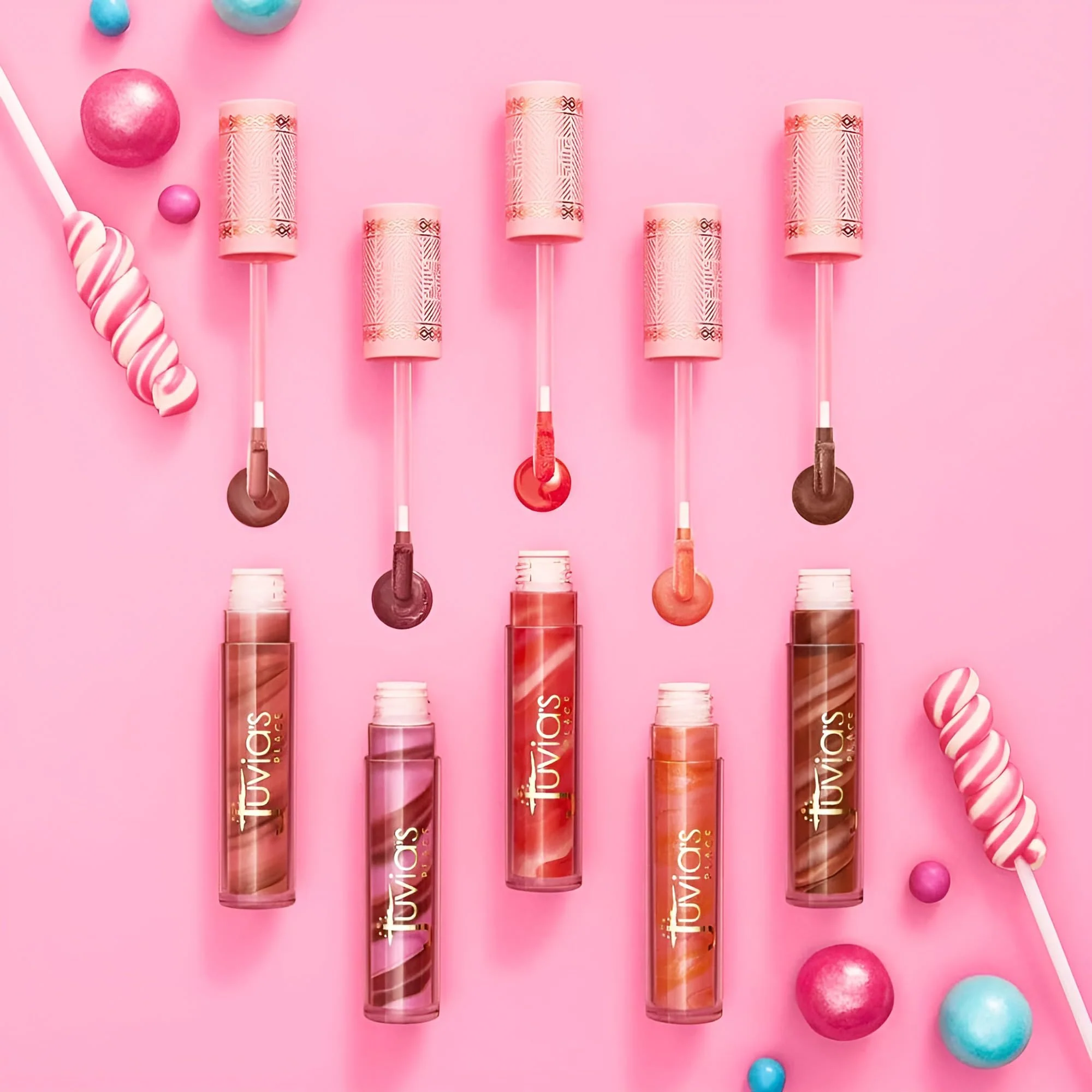 Juvia's Place Candy Shop Lip Gloss: Neopolitan - High-Shine Plumper for a Hydrating & Non-Sticky Glossy Pout, For a Moisturizing and Long-Lasting Creamy Plump & Nourished richly Glow - Image 4