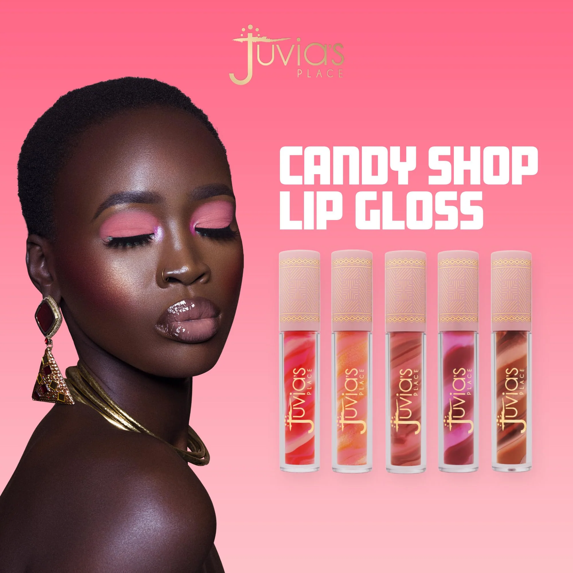 Juvia's Place Candy Shop Lip Gloss: Neopolitan - High-Shine Plumper for a Hydrating & Non-Sticky Glossy Pout, For a Moisturizing and Long-Lasting Creamy Plump & Nourished richly Glow - Image 7