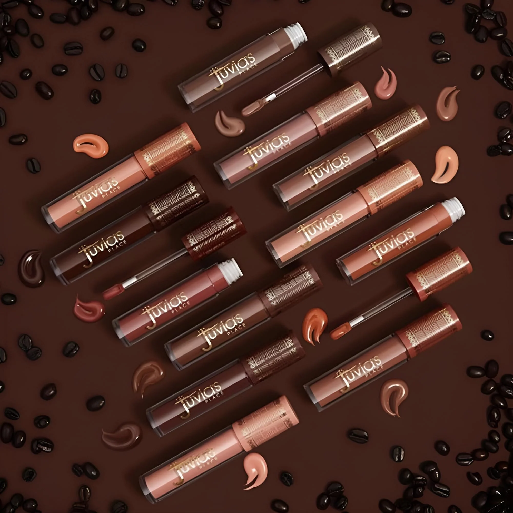Juvia's Place Coffee Shop Lip Gloss - Kenyan Koffee - Hydrating Butter Lip Gloss for Women, Long-Lasting Shine, Moisturizing Glass-like Finish, Plumping Non-sticky, Suitable for every vibe - Image 3
