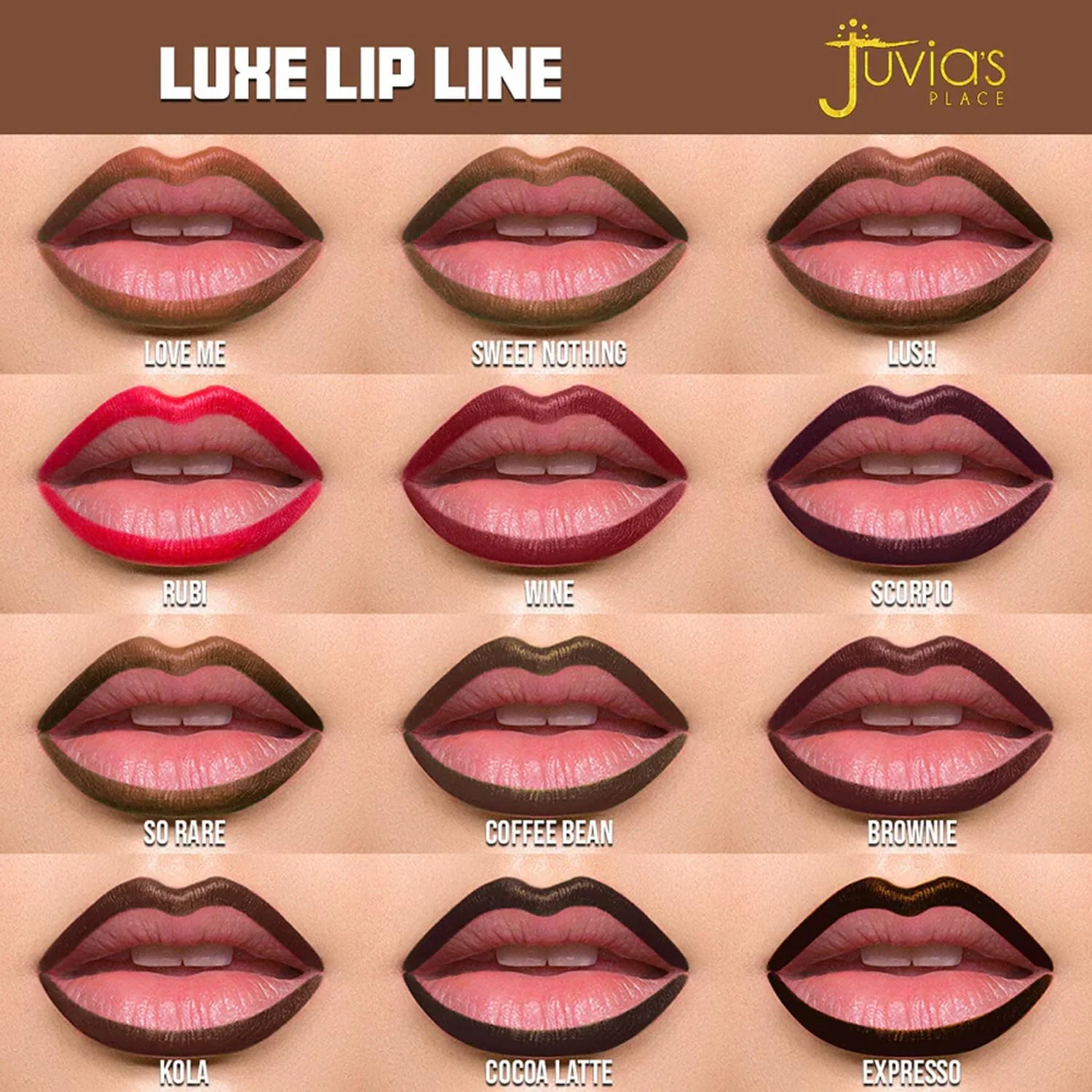Juvia's Place Coffee Shop Luxe Lip Liner: Ruby - Colorstay Matte Finish Lip Pencil, Makeup for Natural Long Lasting Beauty and Sensational Wear, Lip Stain Kiss Proof Cometics - Image 3
