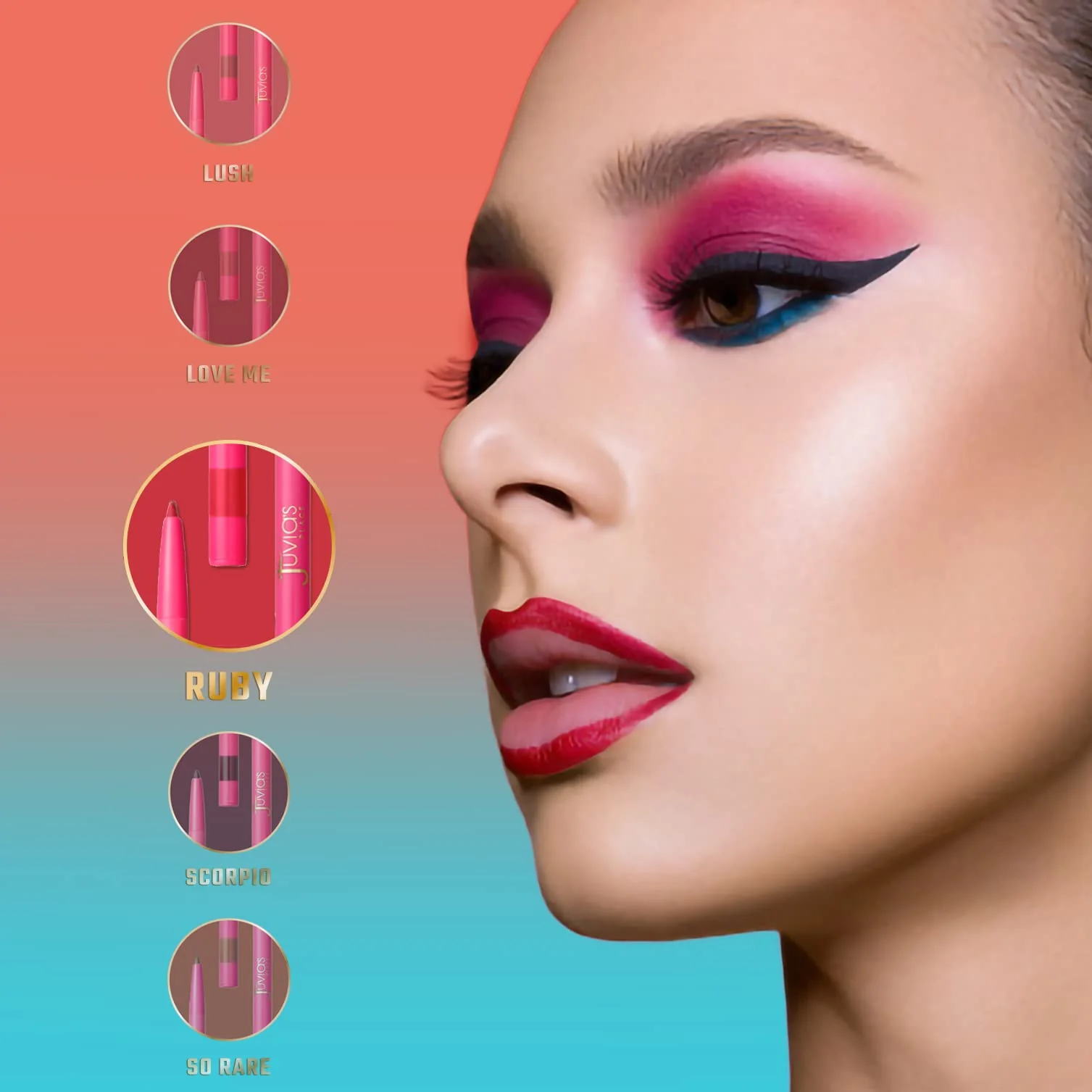Juvia's Place Coffee Shop Luxe Lip Liner: Ruby - Colorstay Matte Finish Lip Pencil, Makeup for Natural Long Lasting Beauty and Sensational Wear, Lip Stain Kiss Proof Cometics - Image 5