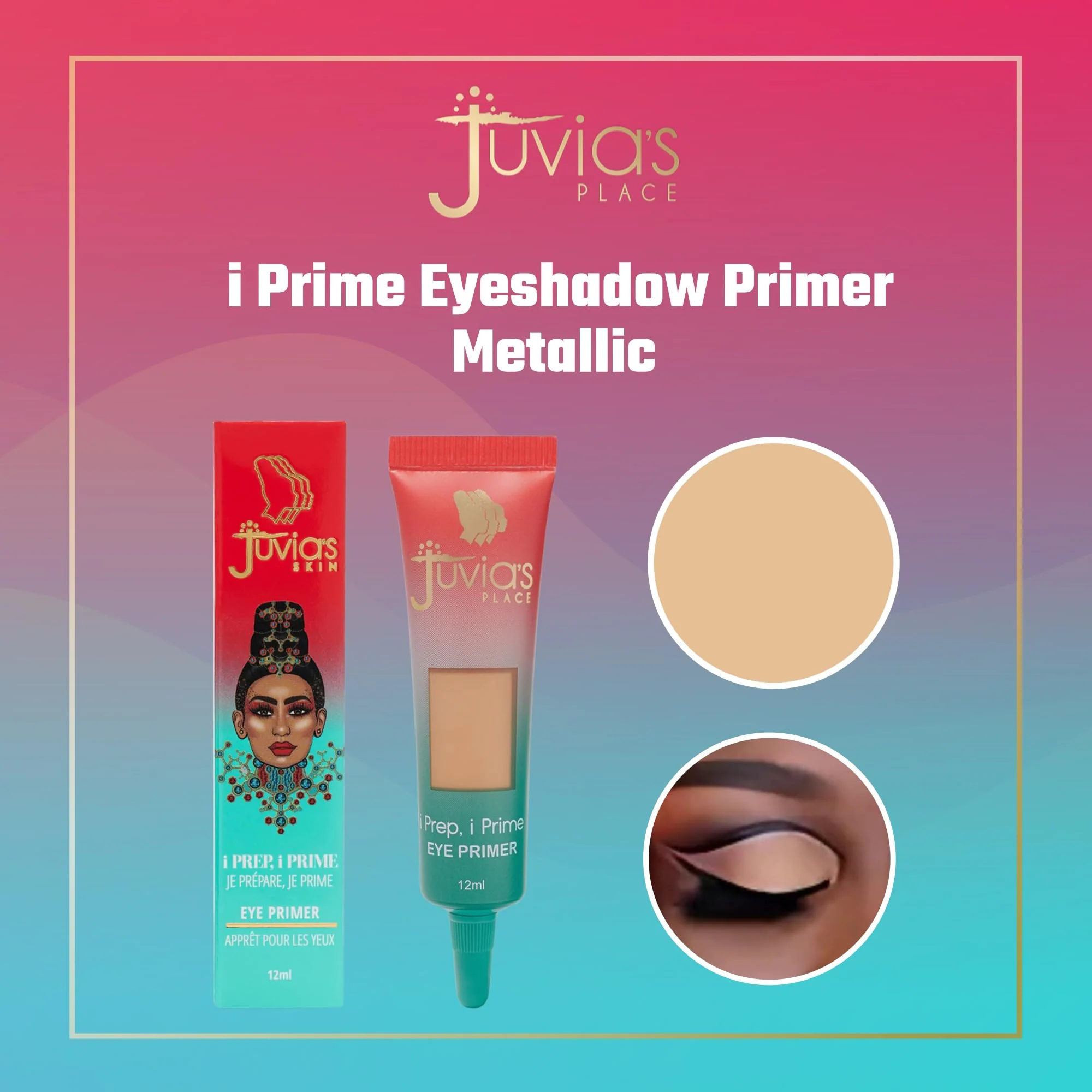 Juvia's Place i Prep, i Prime Eyeshadow Primer - Cream Base Eye, No Crease Eyeshadow, Eye Makeup Addition,Intensifying Glitter, Matte, Shimmer or Metallic Eyeshadow (Medium) - Image 3
