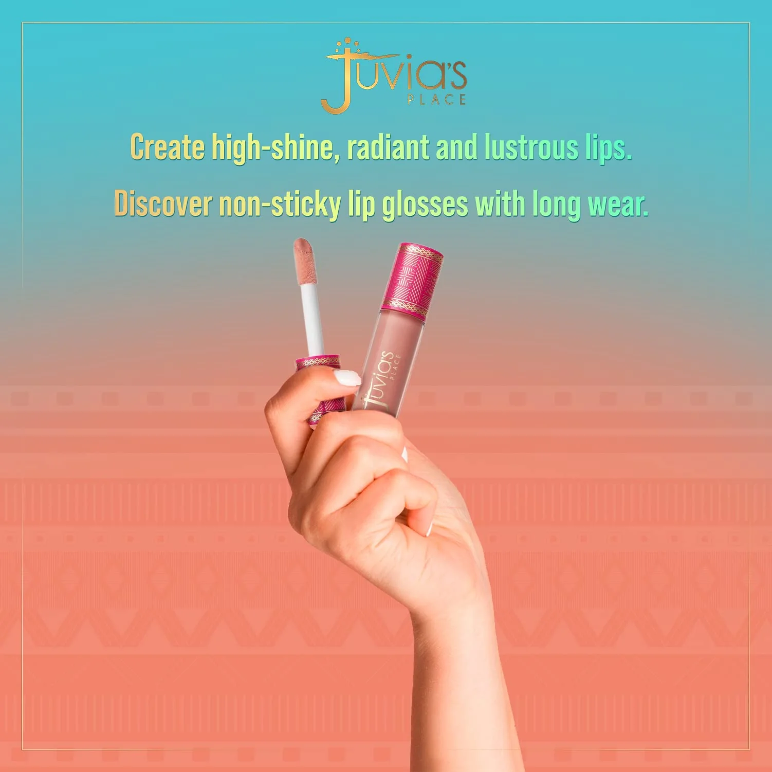 Juvia's Place Long Lasting Lip Gloss Reflect Barely There, Non-Sticky Luscious High Shine Glow, 16 oz, Light Neutral Beige, Smooth and Creamy - Image 4