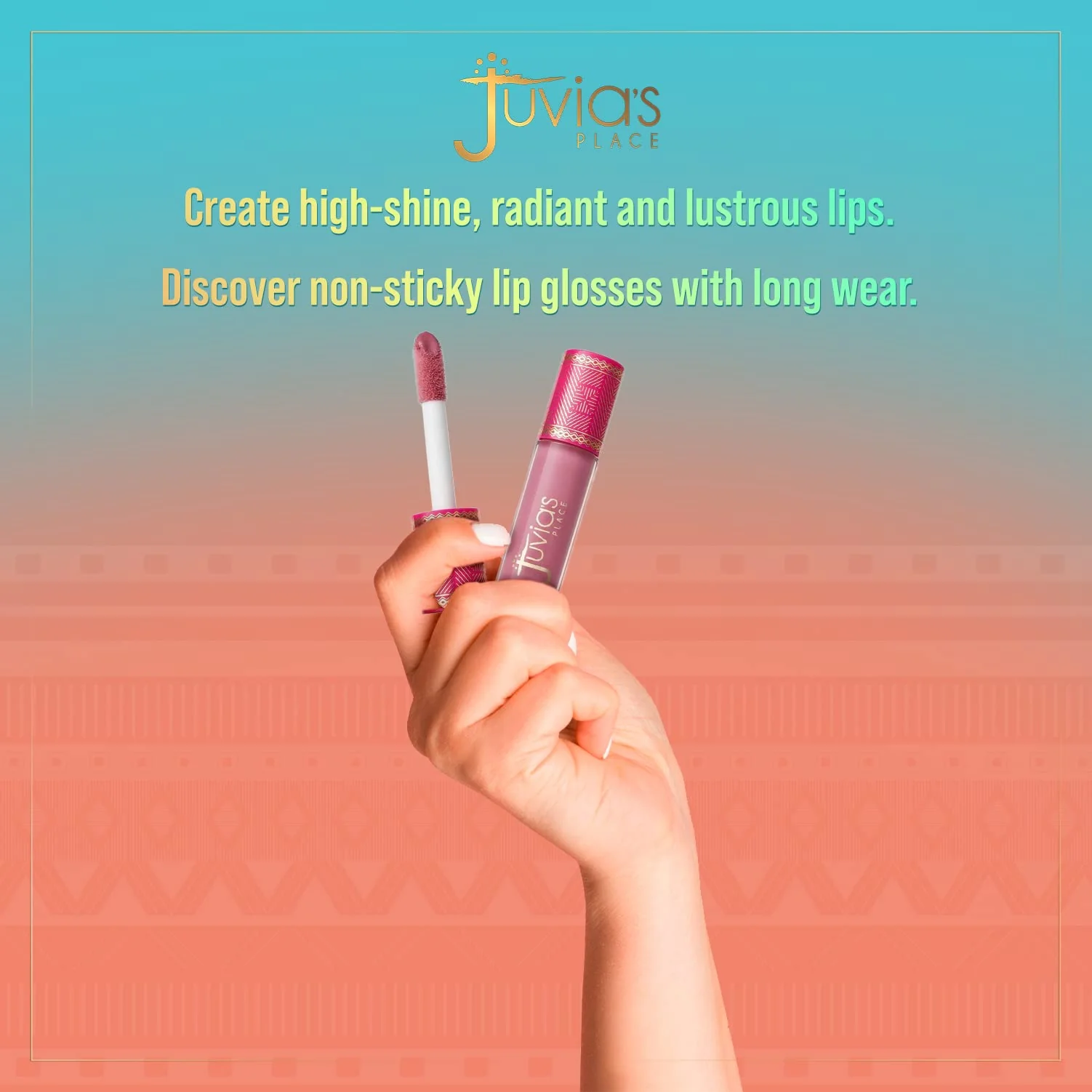 Juvia's Place Long Lasting Non-Sticky Luscious High Shine Glow Lip Gloss Reflect Sis!, 16 oz, Deep Peachy Beige Brown, Creamy and Smooth - Image 4