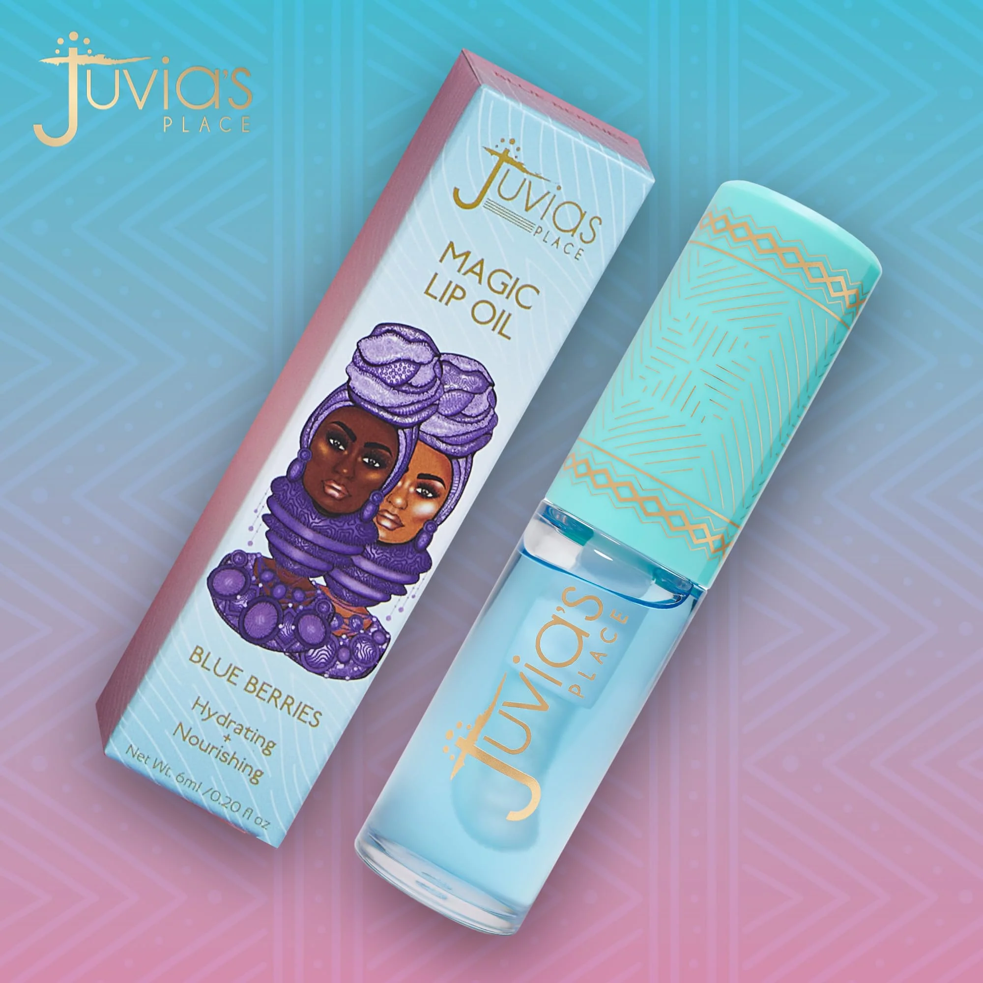 Juvia's Place Magic Lip Oil - Blue Berries - Smooth, Hydrating w/Vitamin E for Soft, Glossy, Juicy Lips - Infused with Fruit Extracts - Tinted, Shimmering, Lightweight & Non-sticky Lip Oil for Summer - Image 4