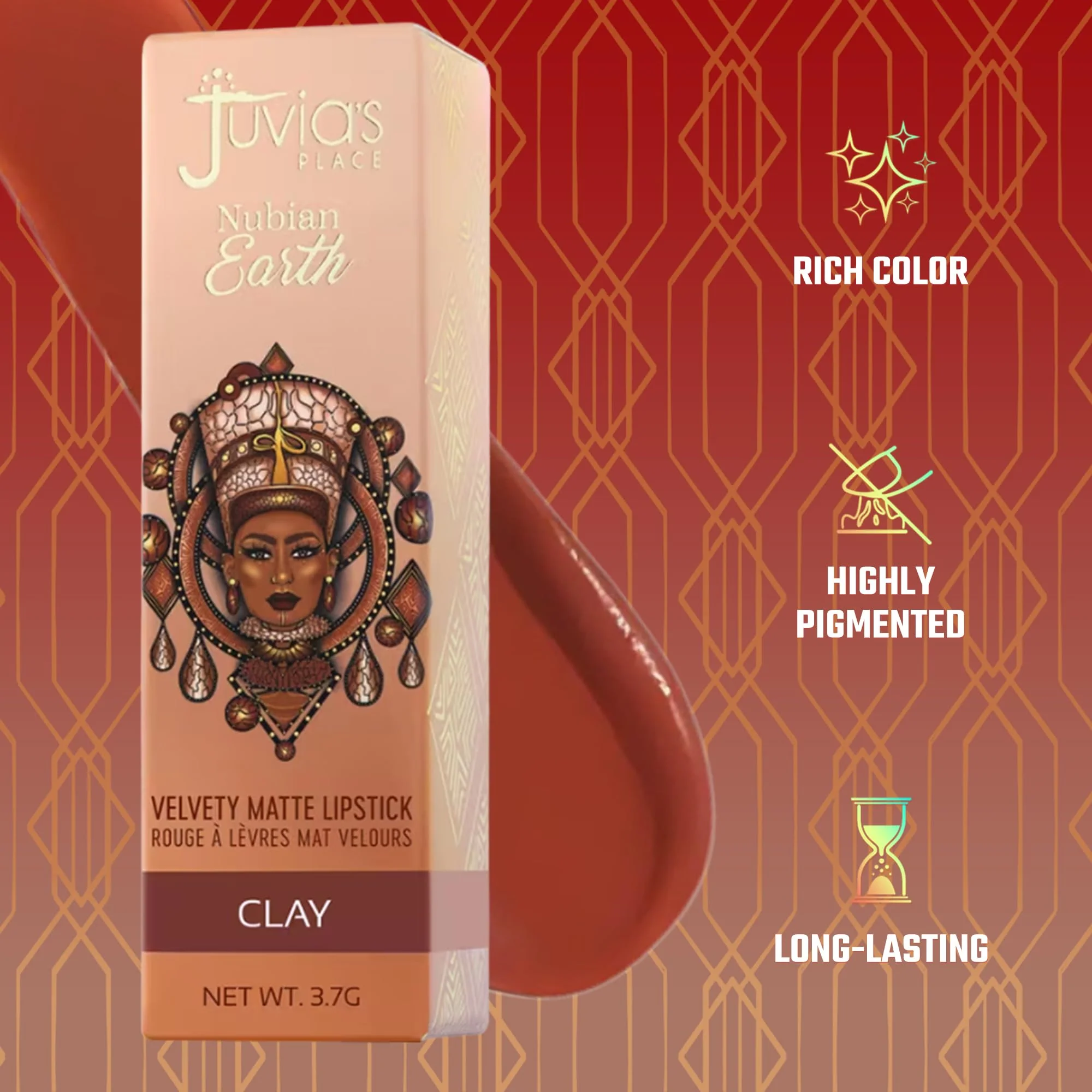 Juvia's Place Nubian Earth Matte Lipstick Clay - Hydrating Long-lasting Lipstick, Richly Pigmented Lip Makeup, Creamy with Matte Finish Beauty & Lip Care Product - Image 8