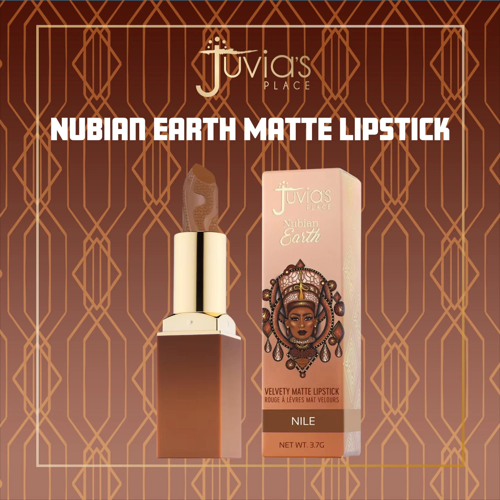 Juvia's Place Nubian Earth Matte Lipstick Nile - Hydrating & Long-lasting, Richly Pigmented Lip Makeup, Creamy Lipstick with Matte Finish, Beauty & Lip Care Product - Image 3