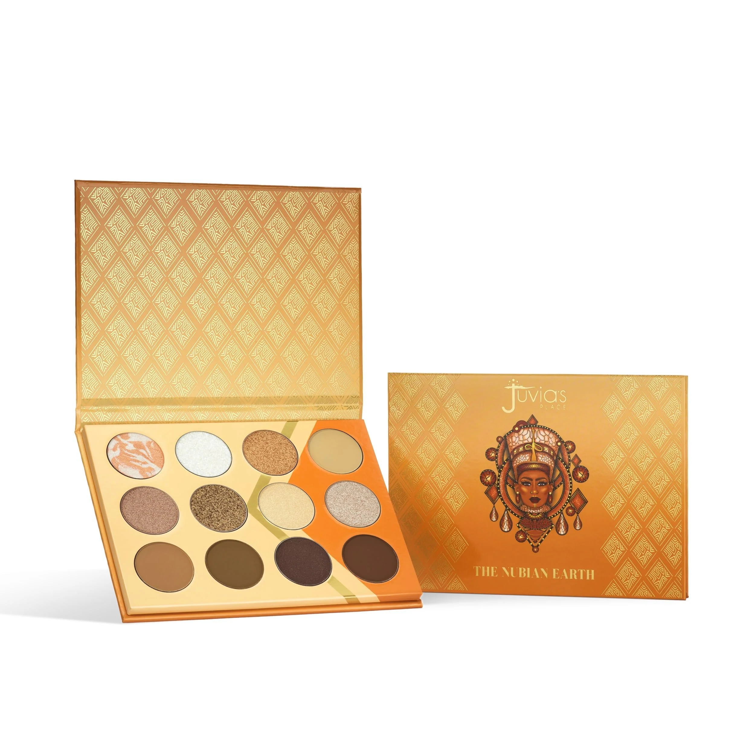 Juvia's Place Nubian Earth Palette - Browns, and Tans - Matte and Shimmer Pressed Pigments - Flattering for All Skin Tones - Shine Brown, White, Brown Palette - Image 3