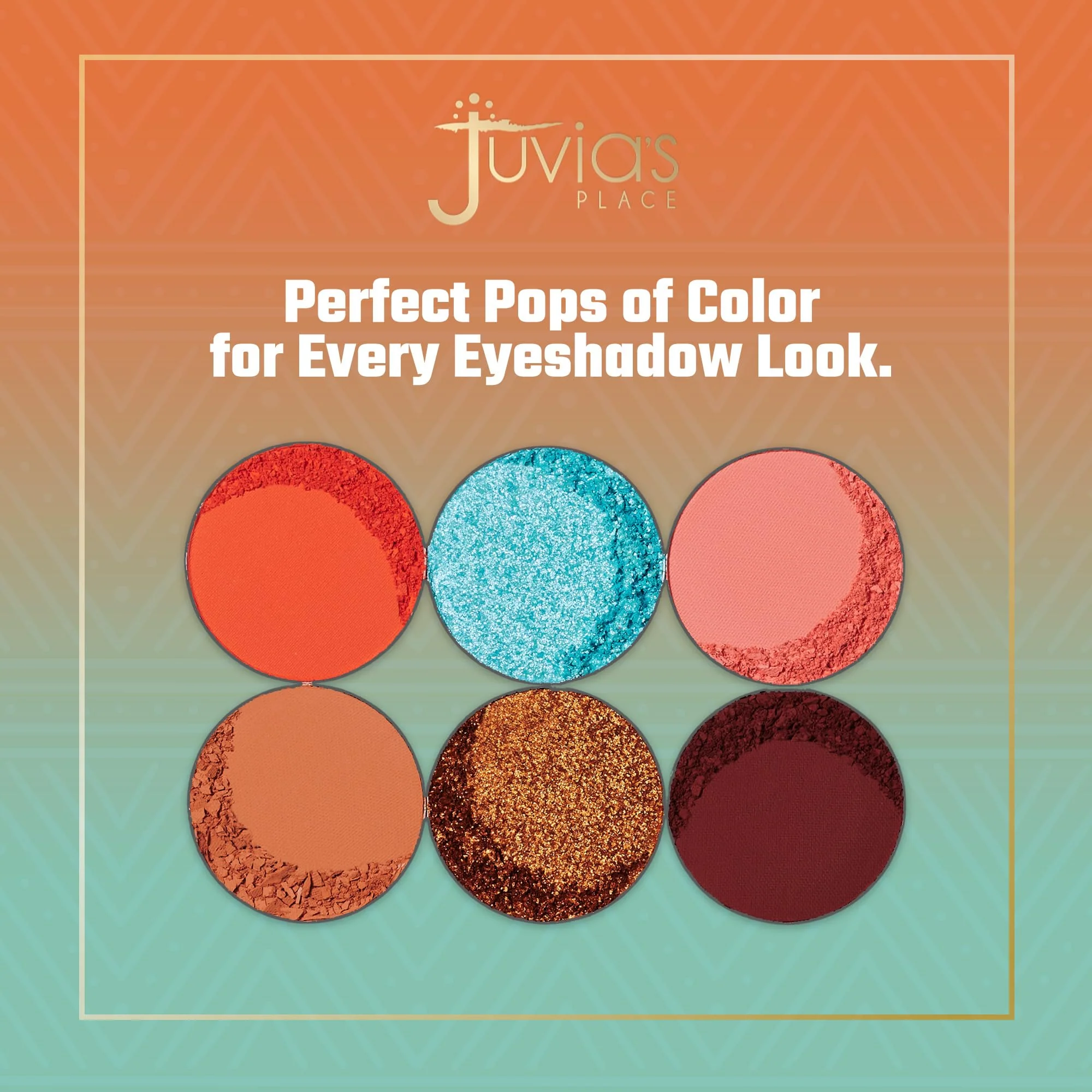 Juvia's Place Olori III Eyeshadow Palette, 6 Shades of Coral, Browns and Bronzes with a Pop of Rich Blue, Matte and Shimmers - Image 4