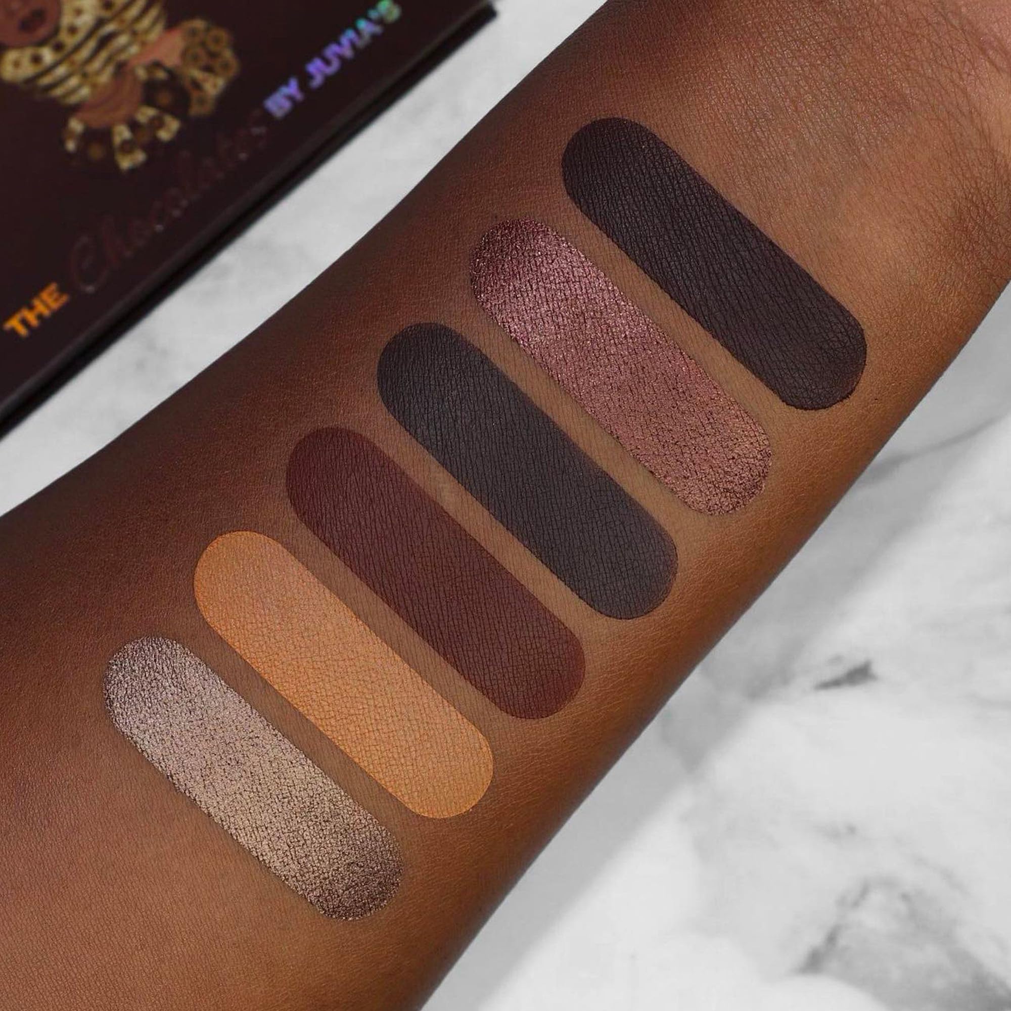 Juvia's Place Palette The Chocolates - Tan, Auburn, Shades of 6, Rich Dark Chocolate Palette, Professional Eye Makeup, Pigmented, Makeup Palette for Eye Color & Shine - Image 4