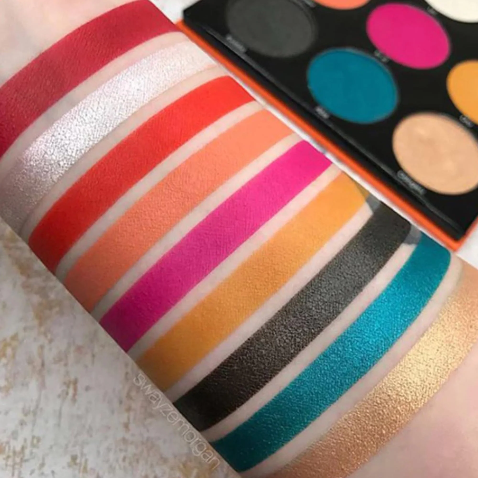 Juvia's Place Palette The Festival - Bold Coral, Red, Glittery Neutrals, Shades of 9, Bold and Fiery Palette, Pigmented Makeup Palette Eye Color & Shine - Image 2