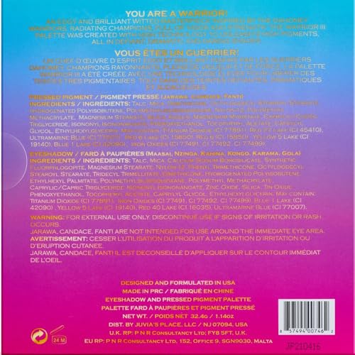 Juvia's Place Palette The Warrior III - Deep Emerald Green, Red, Violet, Cerulean Blue, Shades of 9, Pigmented Makeup Palette Eye Color & Shine - Image 2