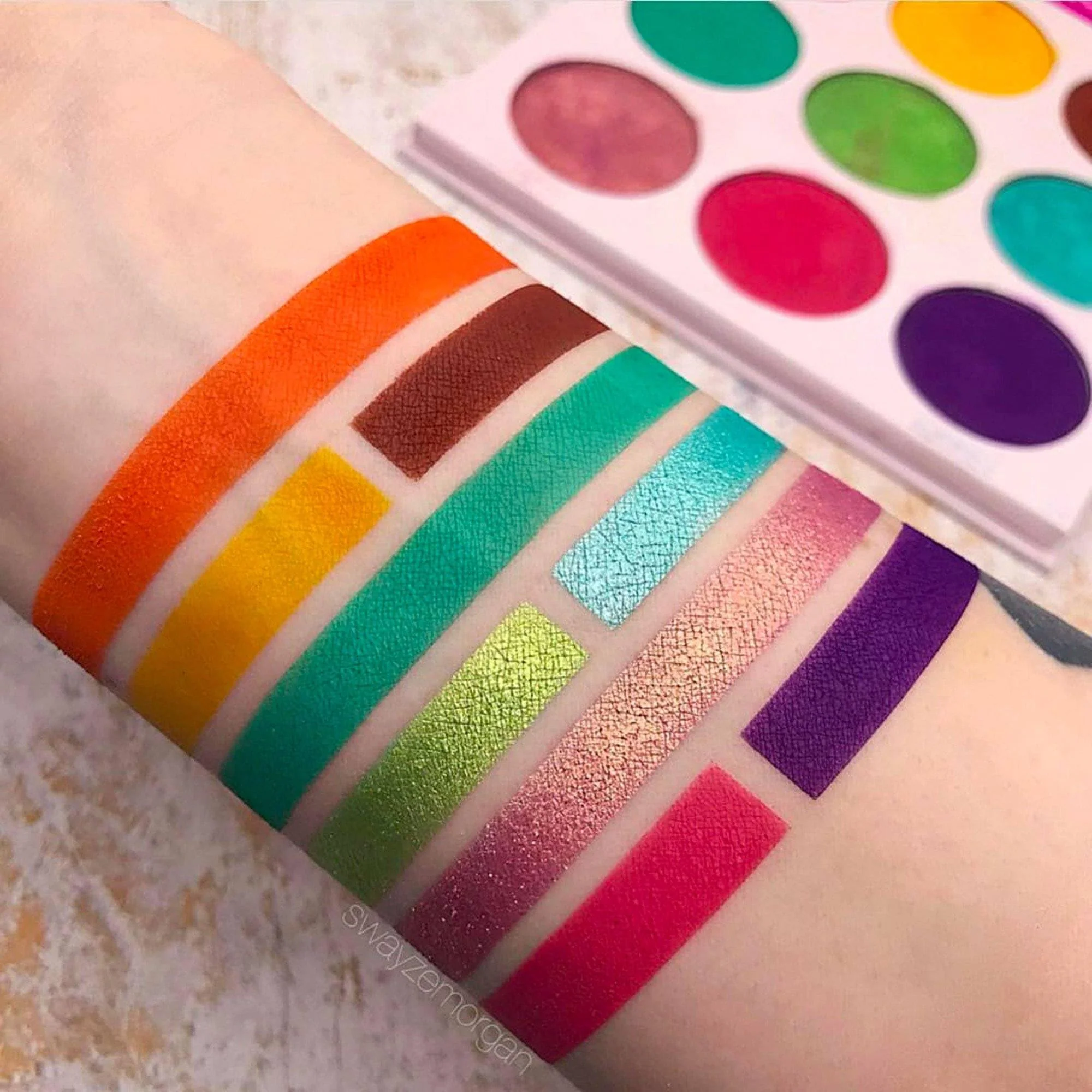 Juvia's Place Palette The Zulu - Turquoise, Red, Purple, Shades of 9, Colorful, Vivid, Vibrant Palette, Pigmented Makeup Palette Color & Shine - Image 3