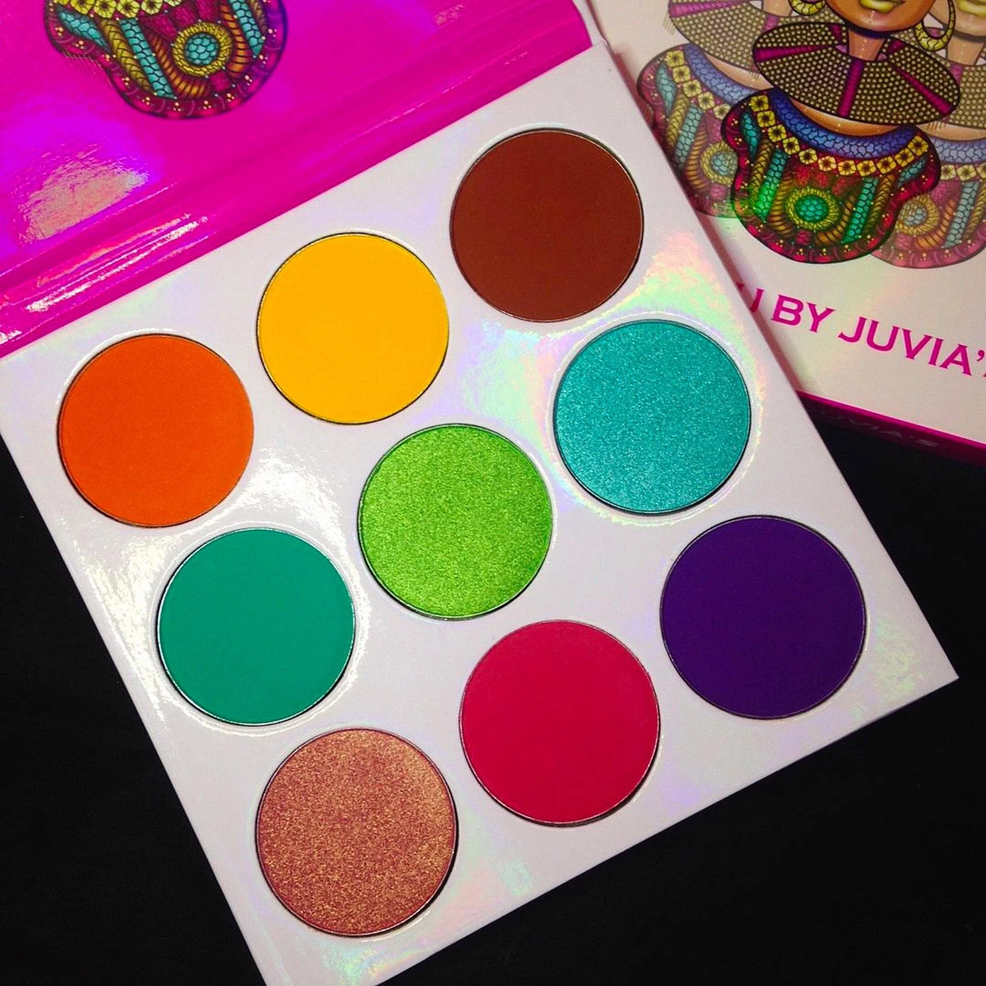 Juvia's Place Palette The Zulu - Turquoise, Red, Purple, Shades of 9, Colorful, Vivid, Vibrant Palette, Pigmented Makeup Palette Color & Shine - Image 4