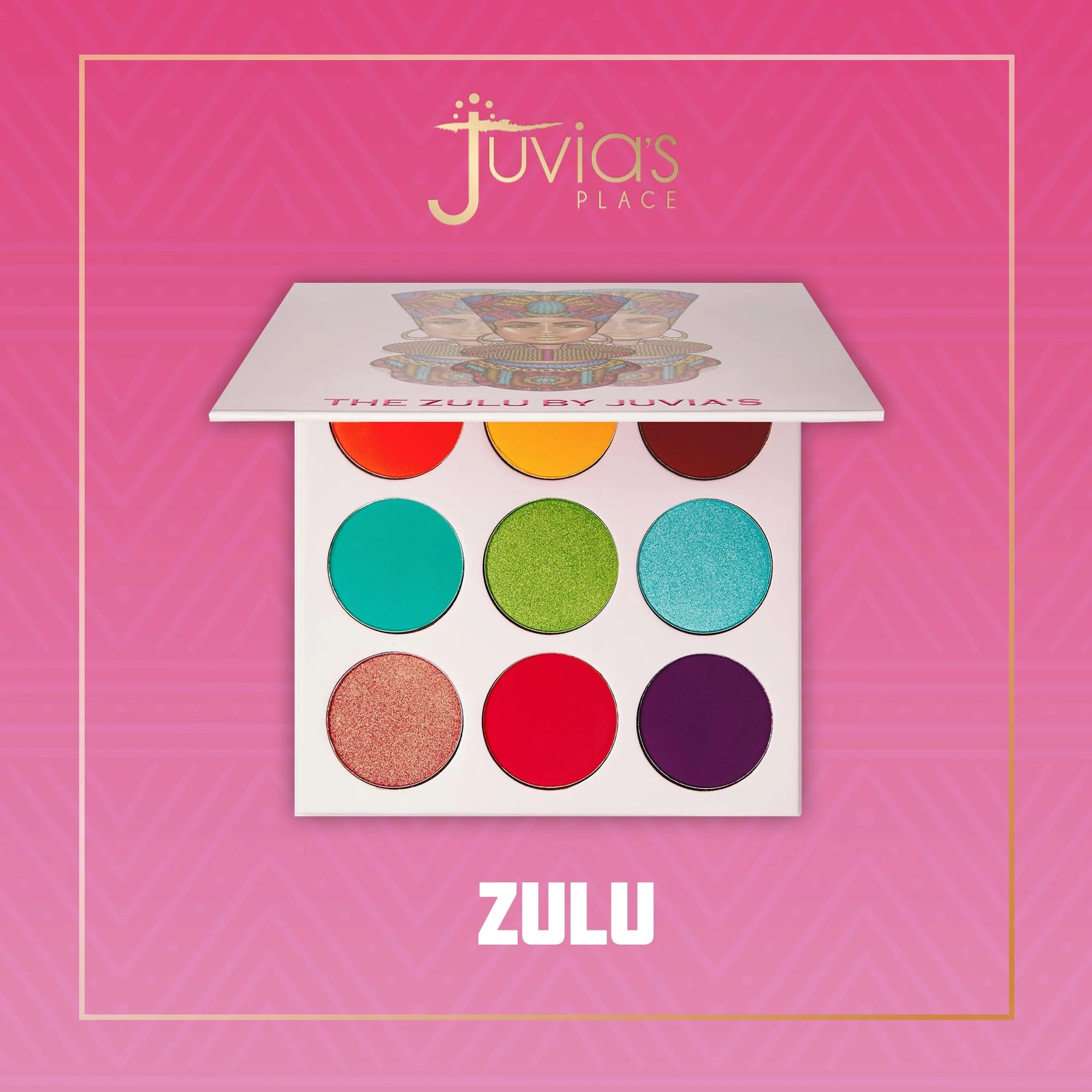 Juvia's Place Palette The Zulu - Turquoise, Red, Purple, Shades of 9, Colorful, Vivid, Vibrant Palette, Pigmented Makeup Palette Color & Shine - Image 6