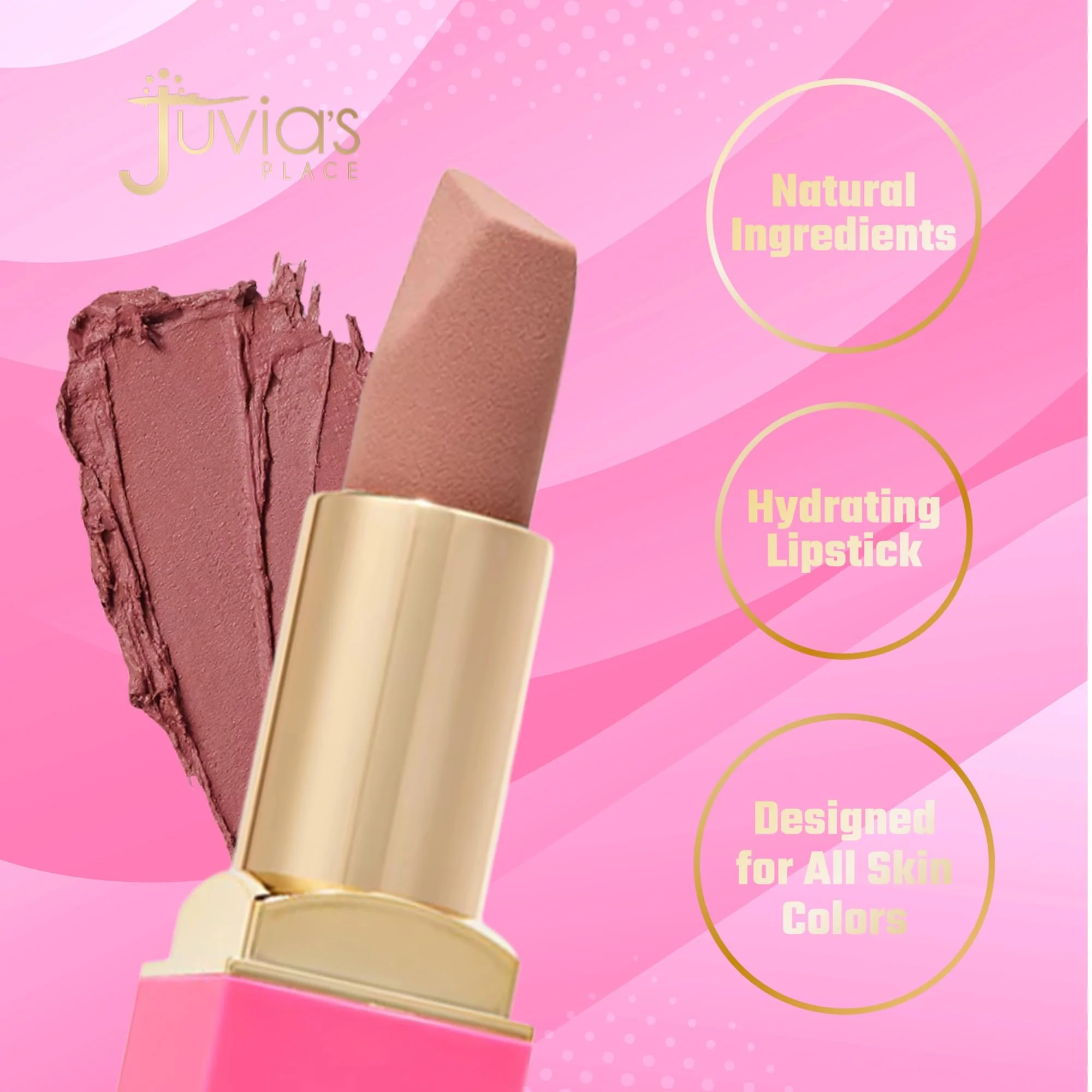 Juvia's Place The Nude Velvety Matte Lipstick Chic - Nude, Long-lasting, Rich-Color Lip Makeup, Creamy Lipstick with Matte Finish, Beauty & Lip Products - Image 8