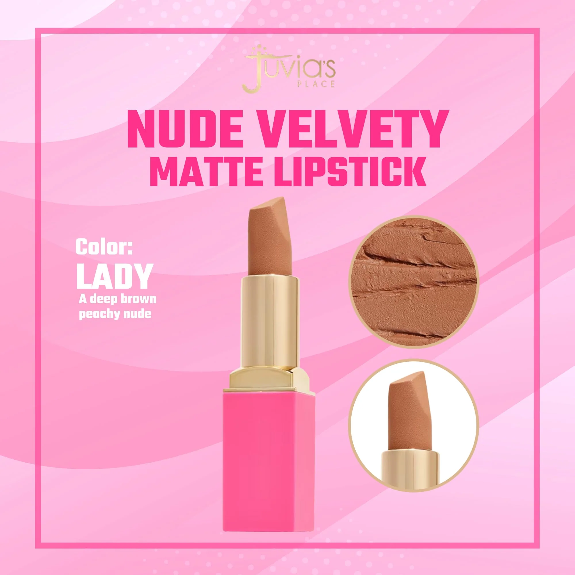 Juvia's Place The Nude Velvety Matte Lipstick Lady - Nude, Long-lasting, Rich-Color Lip Makeup, Creamy Lipstick with Matte Finish, Beauty & Lip Products - Image 6