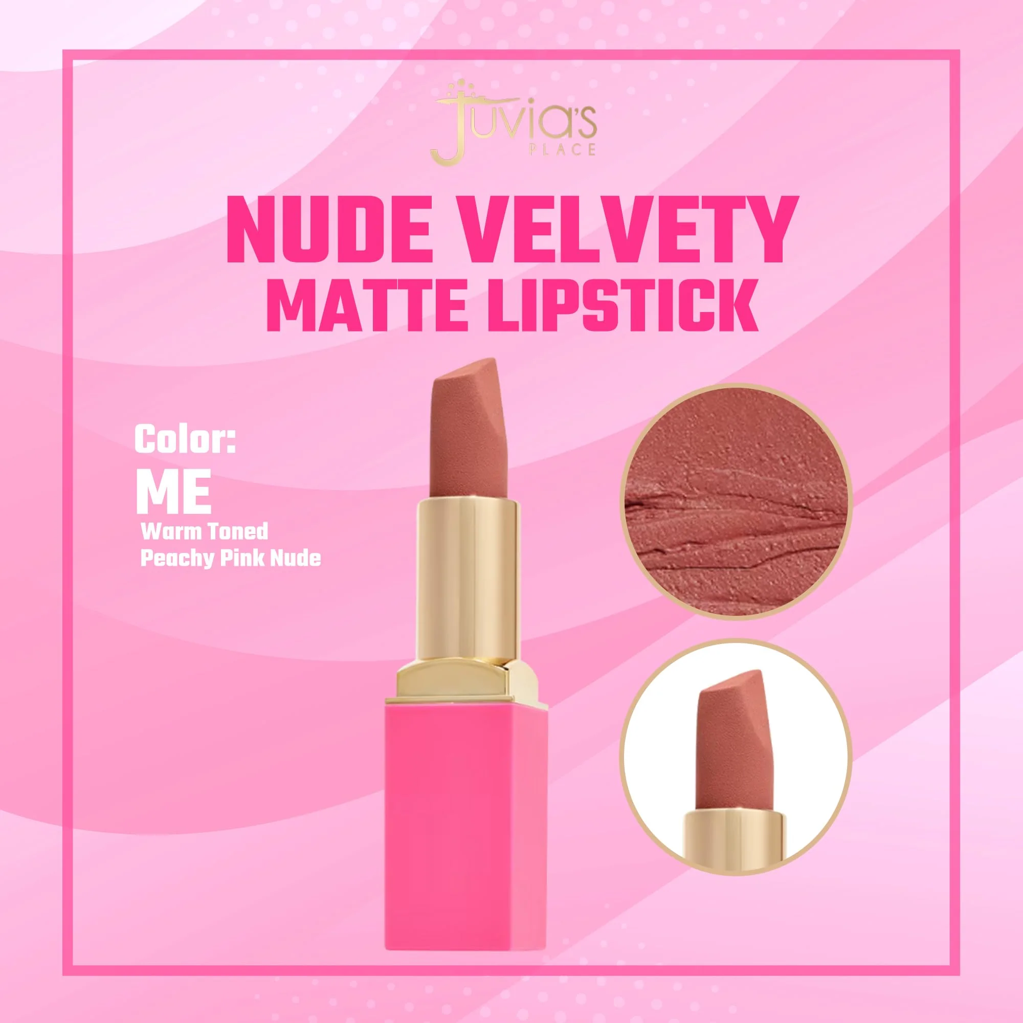 Juvia's Place The Nude Velvety Matte Lipstick Me - Nude, Long-lasting Lipstick, Rich-Color Lip Makeup, Creamy with Matte Finish, Beauty & Lip Products - Image 6