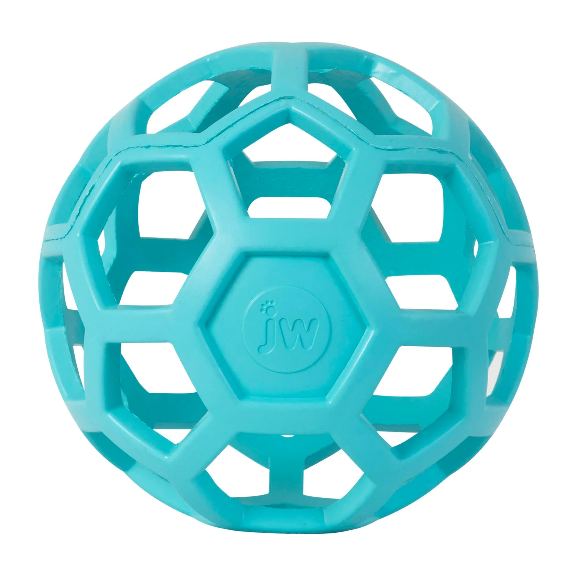 JW Pet HOL-ee Roller™, Dog Toy Puzzle Ball, Natural Rubber, Large (5.5” Inch Diameter), Blue