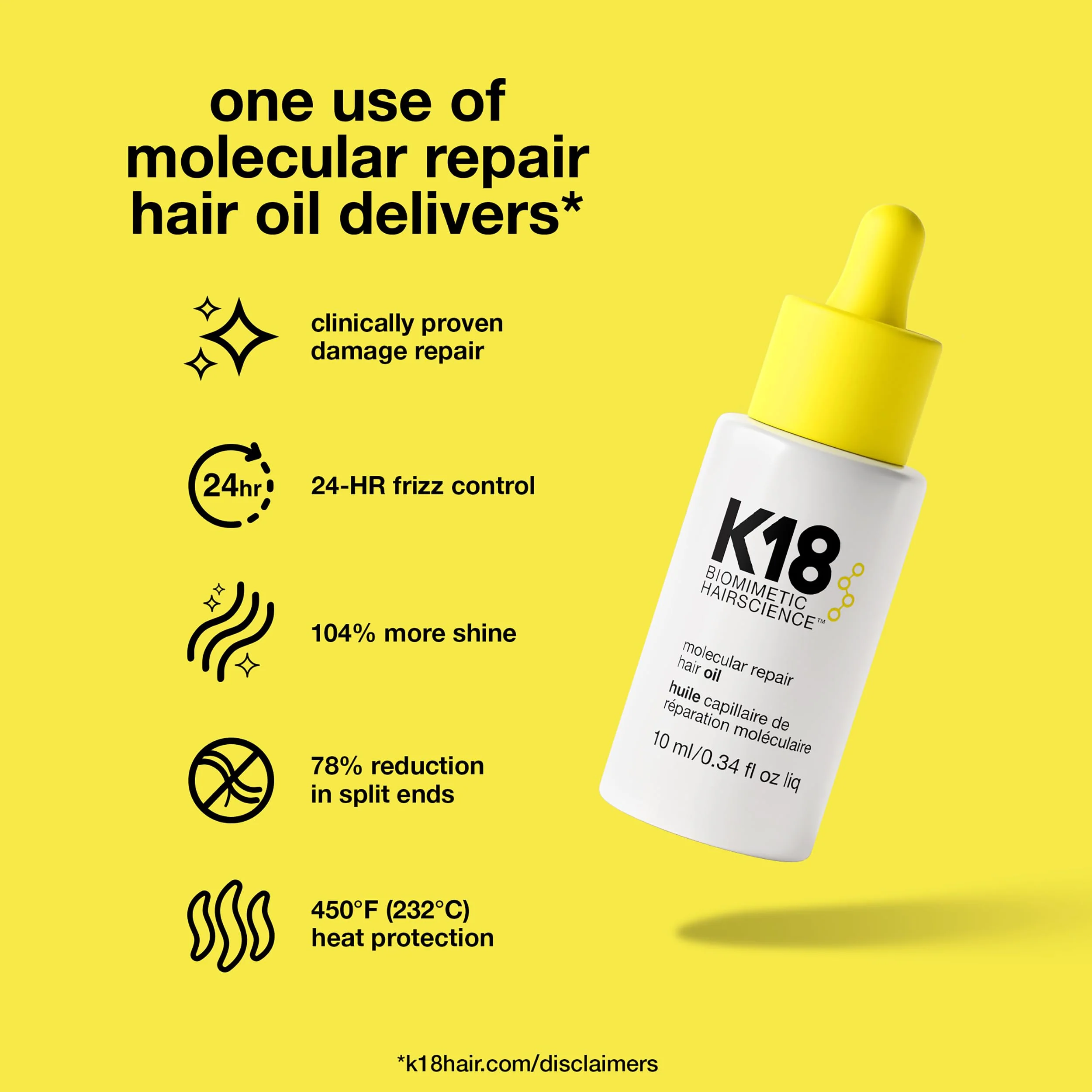 K18 Molecular Repair Hair Oil, Weightless Oil for Stronger, Healthier Hair, Suitable For All Hair Types, 0.34 Fl Oz - Image 7